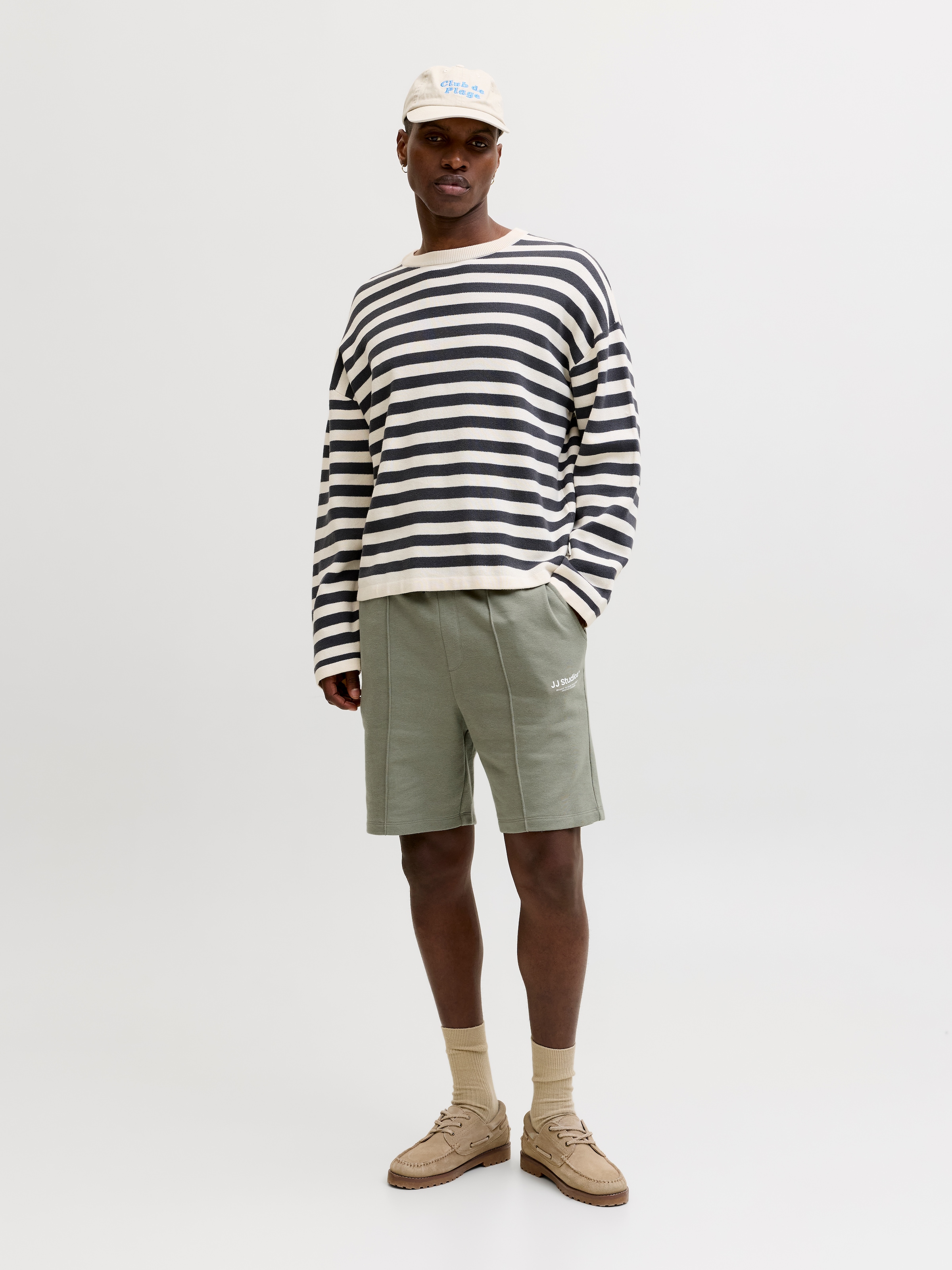 Jack & Jones Sweatshorts »JPSTKANE SOHO SWEAT SHORTS MID SN«  mélange de coton, coupe ample