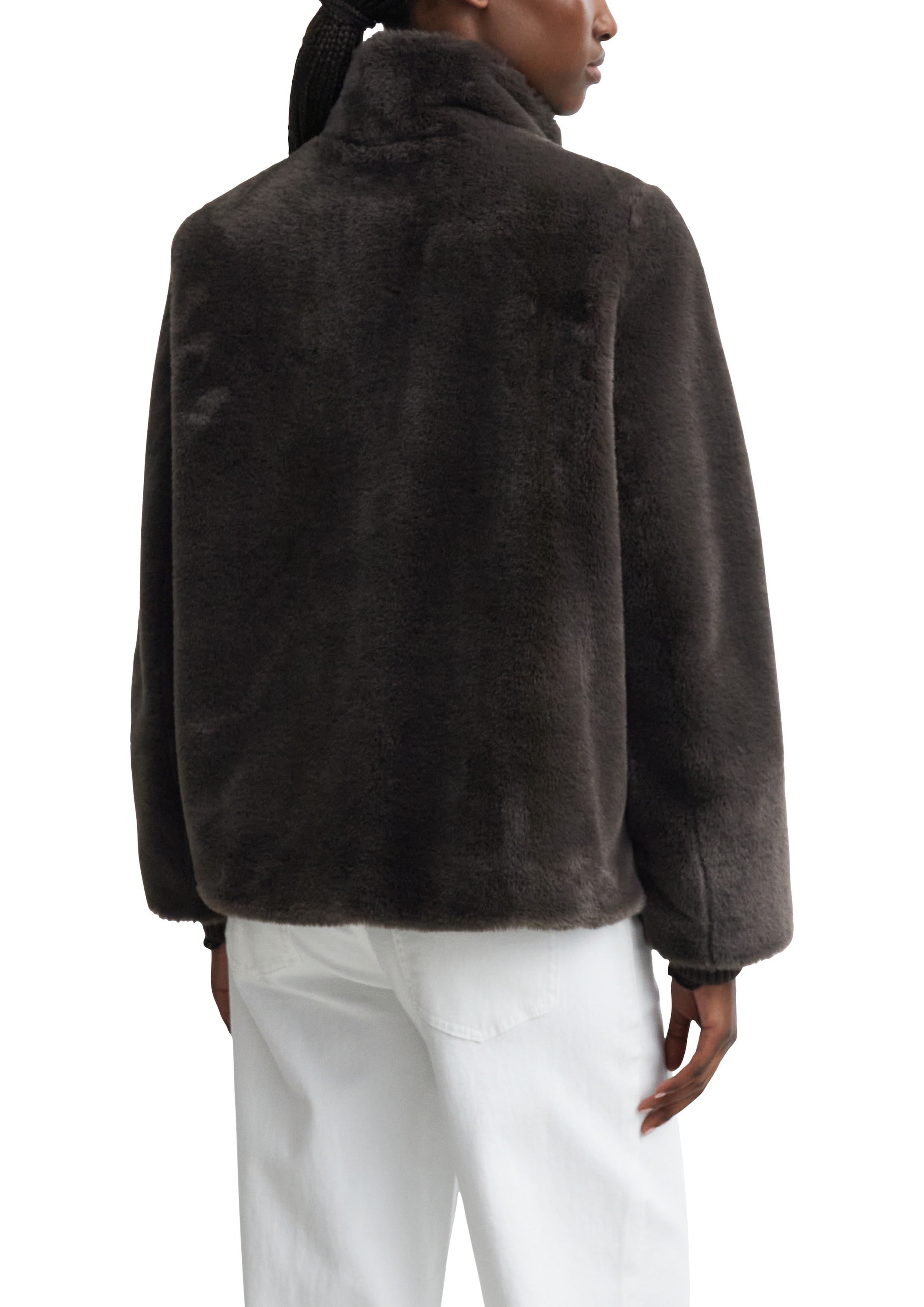 Comma Veste en peluche veste en peluche, avec col montant