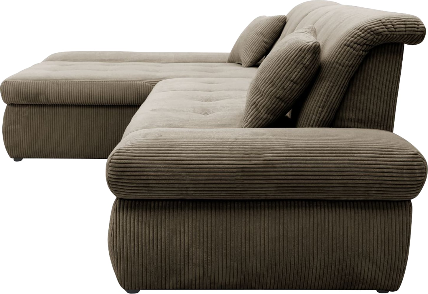 DOMO collection Ecksofa »Moric, L-Form, XXL-Sofa - Breite 300cm«, wahlweise mit Bettfunktion und Armteilverstellung, Cord
