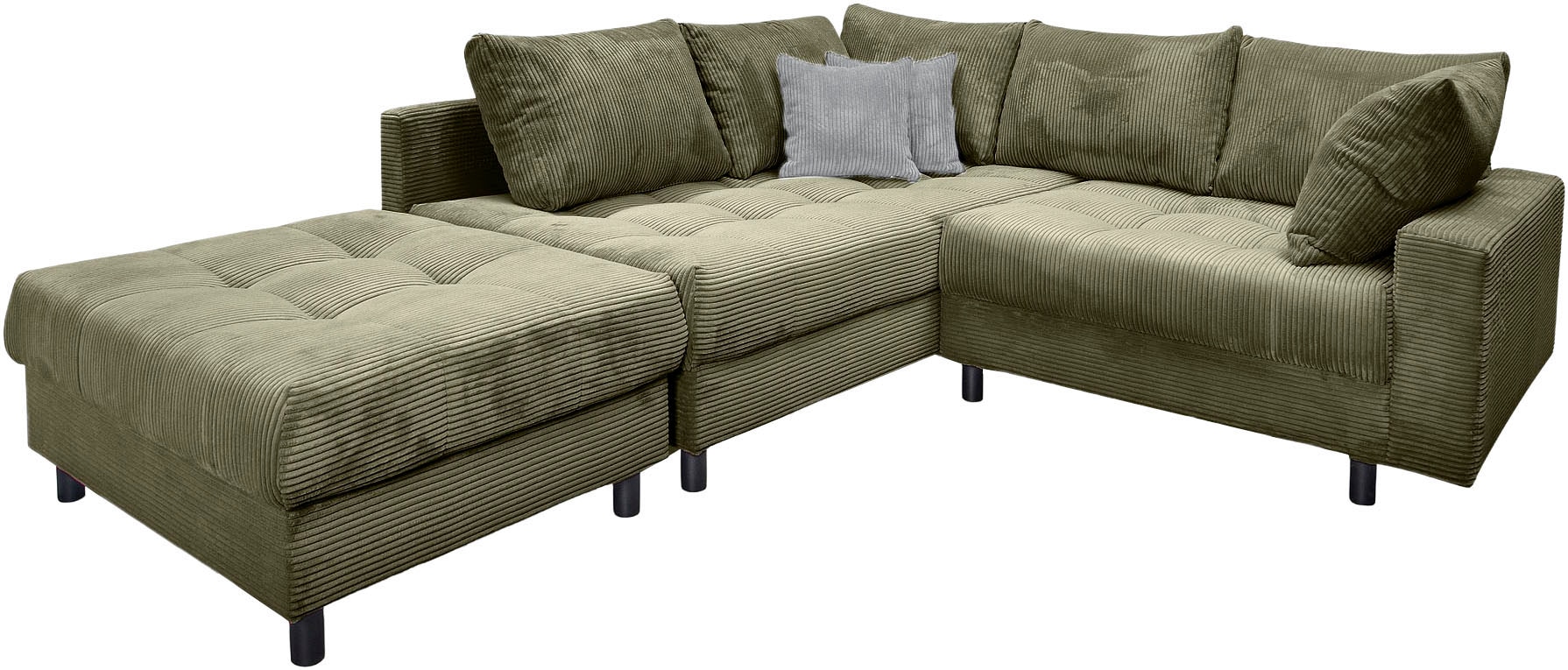 Home affaire Ecksofa »Toni L-Form«, Ottomane beidseitig montierbar, Federkern-Polsterung