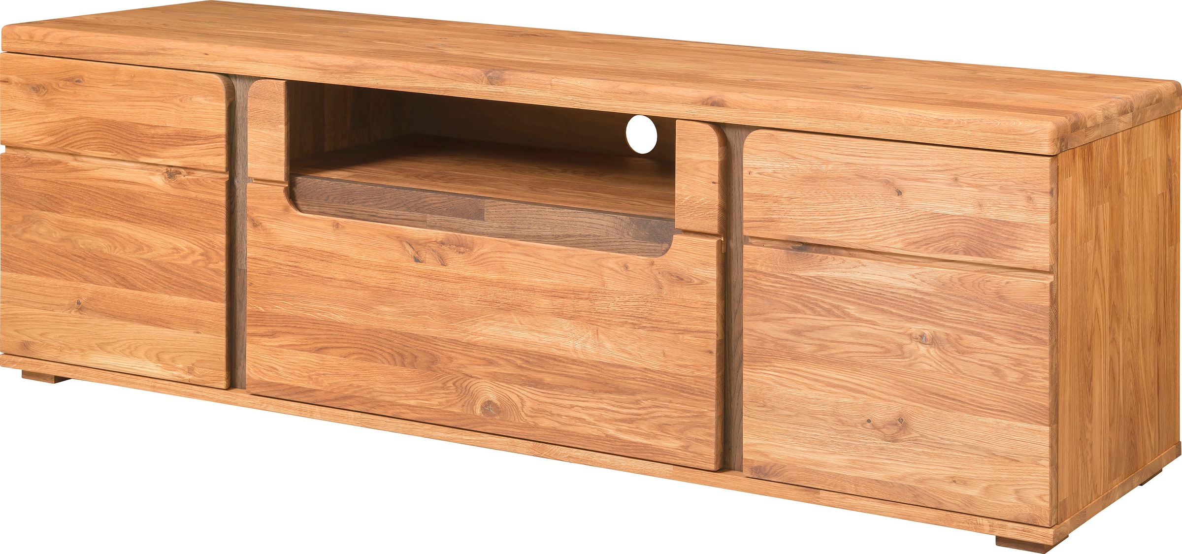 Image of andas Lowboard »Logan«, aus schönem massivem Eichenholz, mit einer praktischen Soft-Close-Funktion, Breite 180 cm bei Ackermann Versand Schweiz