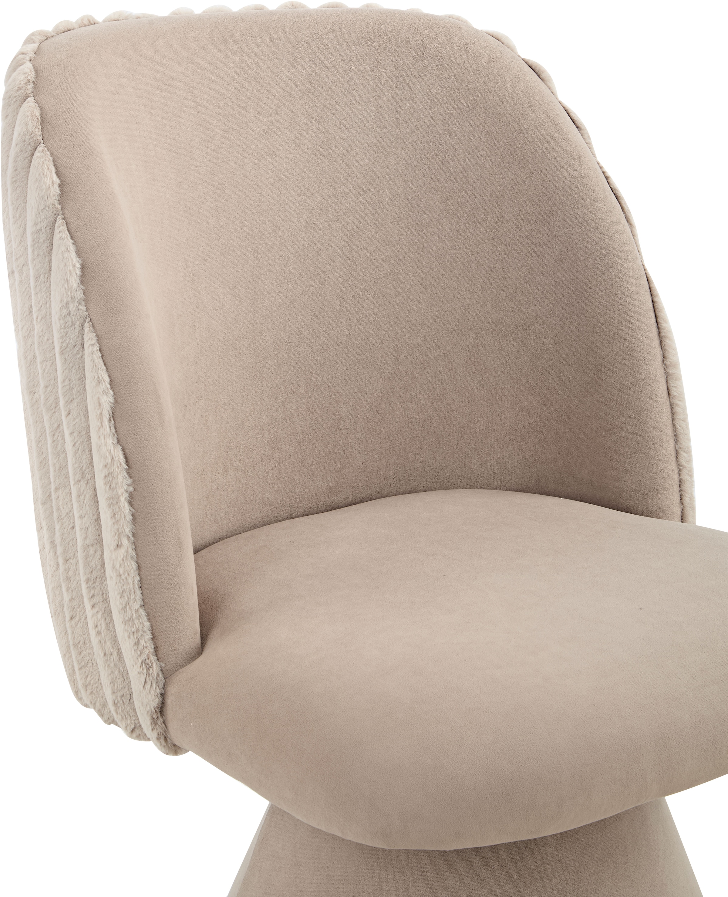 HELA Chaise de salle à manger »BARI I Drehstuhl« (Ensemble) 1 cuis360° drehbar, Polsterfuss, Materialkombi, Aussen Felloptik Innen Velvet