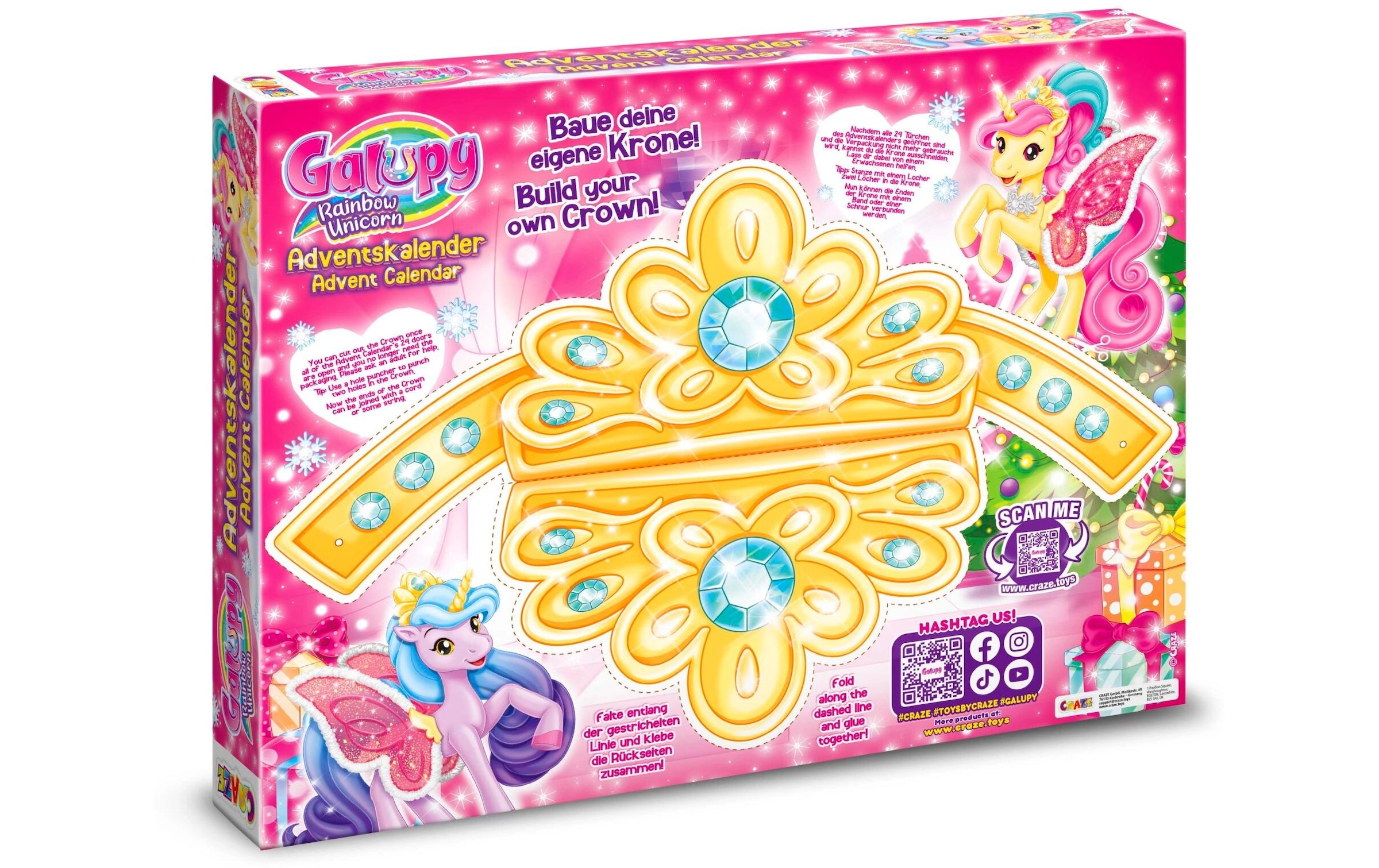 CRAZE Calendrier de l'Avent »Galupy Rainbow Unicorn« à partir de 3 ans