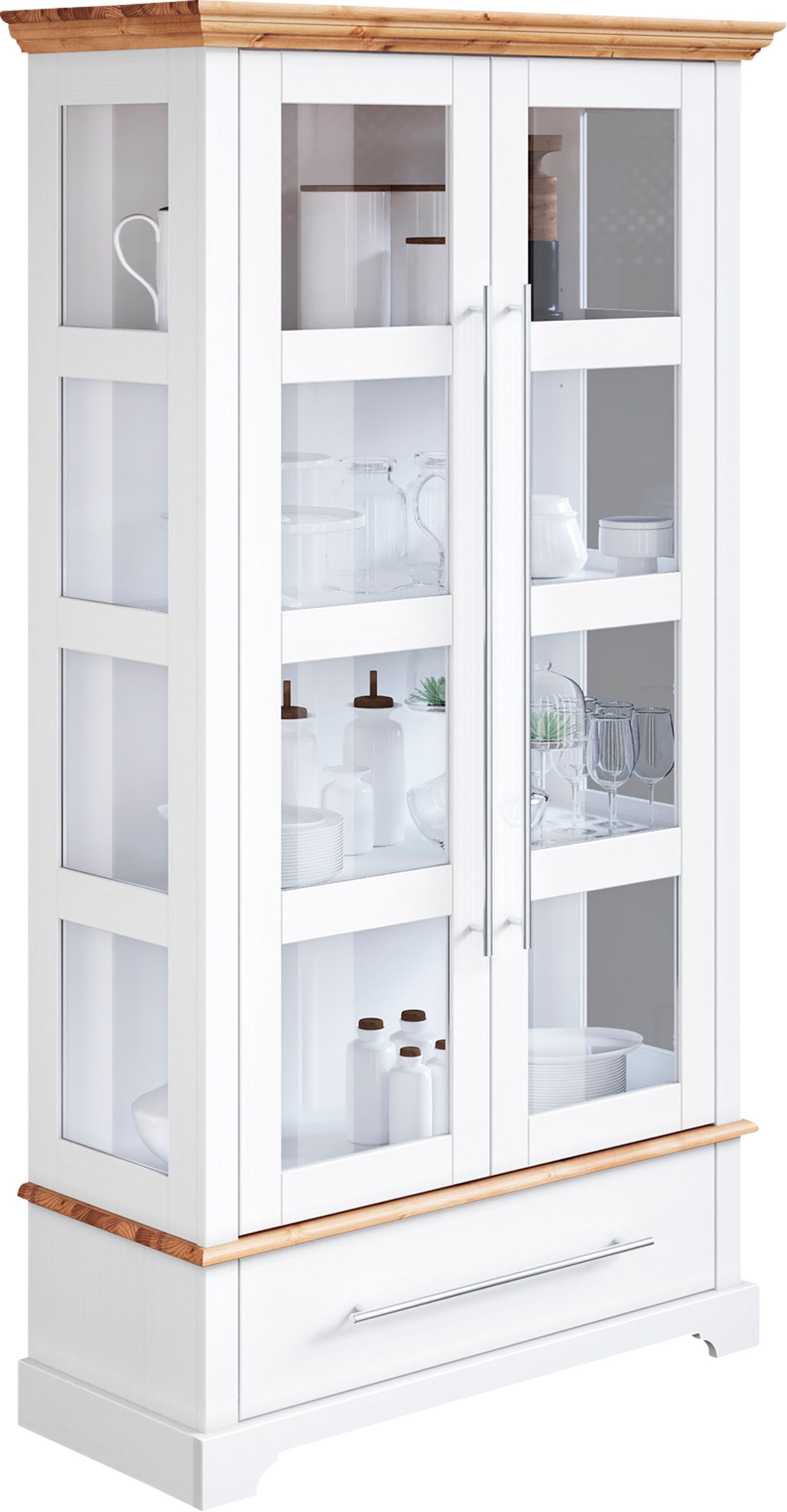 Image of GOODproduct Vitrine "Melissa" Höhe 169 cm, Breite 94 cm, 2-türig, Kiefer massiv, FSC
