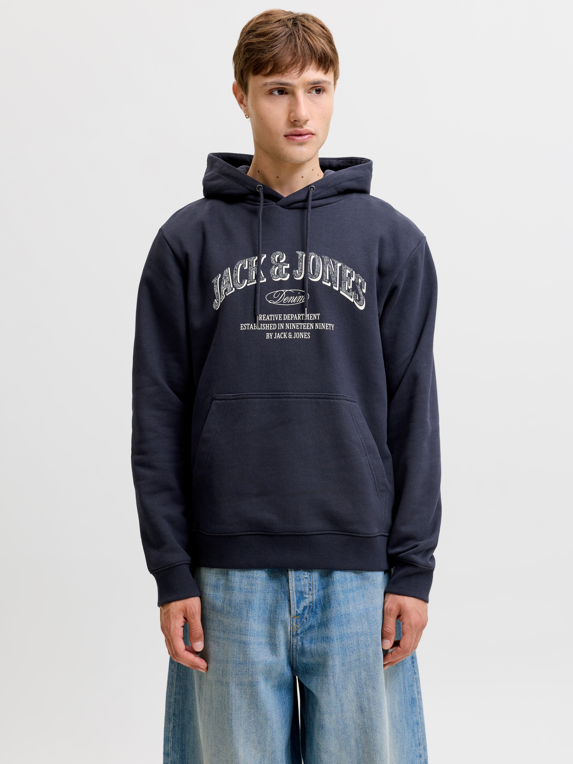 Image of Jack & Jones Kapuzensweatshirt "JJEDENVER LOGO SWEAT HOOD SN", Baumwollmischung, relaxed fit