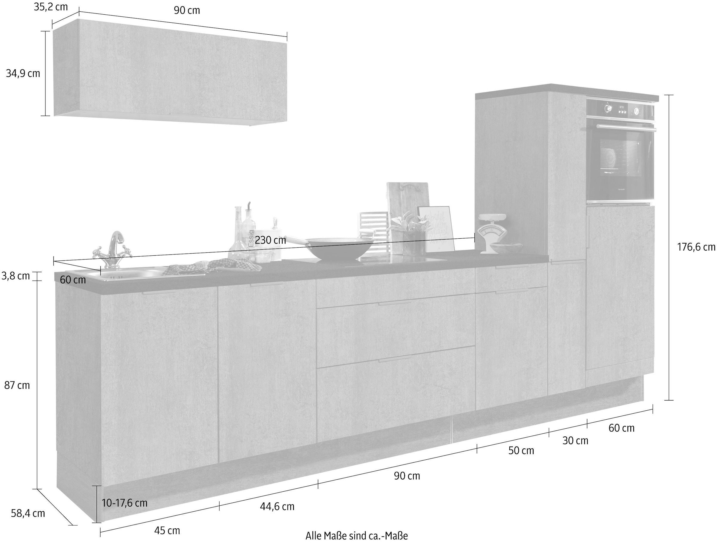 OPTIFIT Küchenzeile mit Breite »Tara«, Vollauszug Soft-Close-Funktion, kaufen E-Geräte, 320 cm und ohne