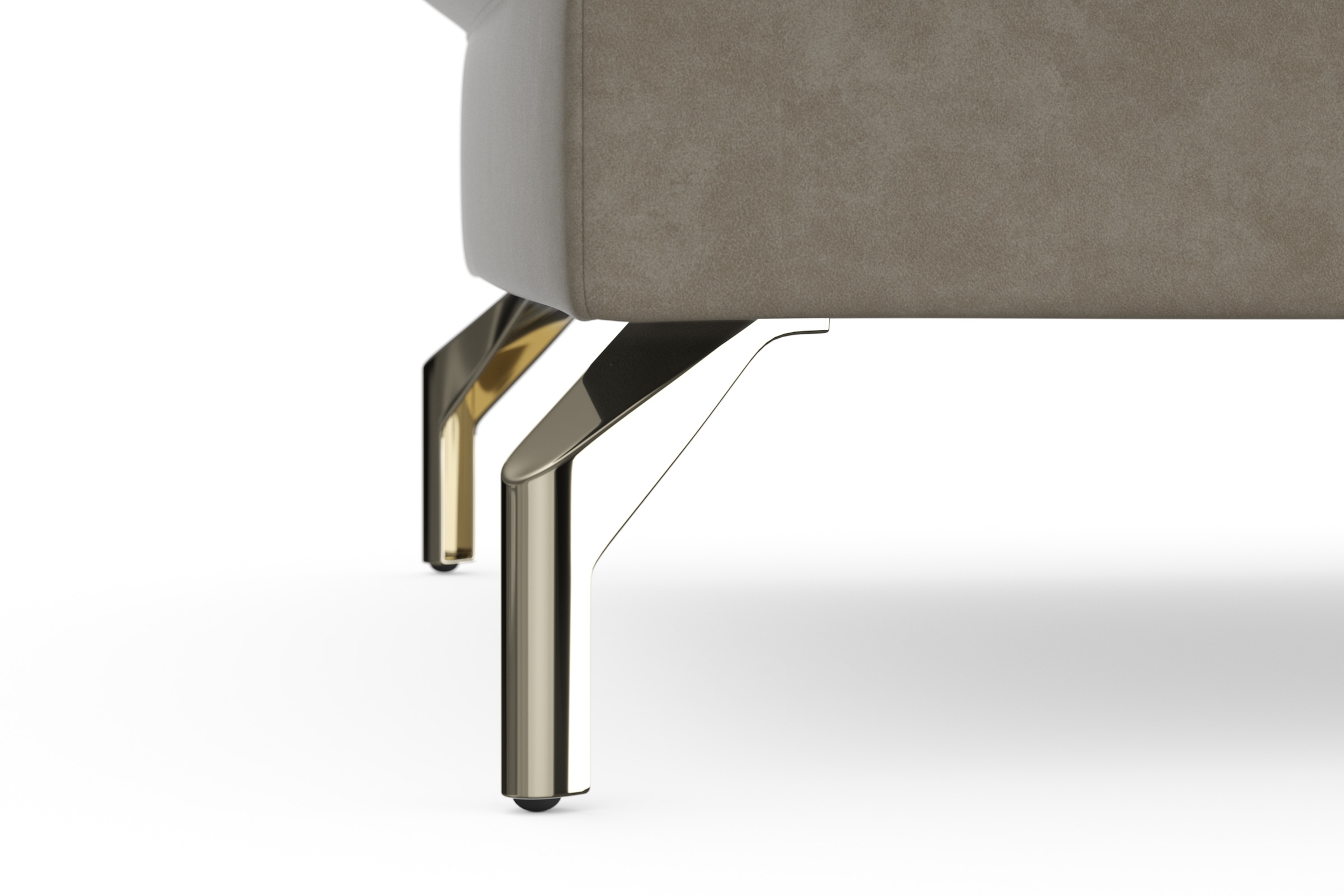 sit&more Hocker »Fashion« inklusive Federkern, mit satinierten Nickelfüssen