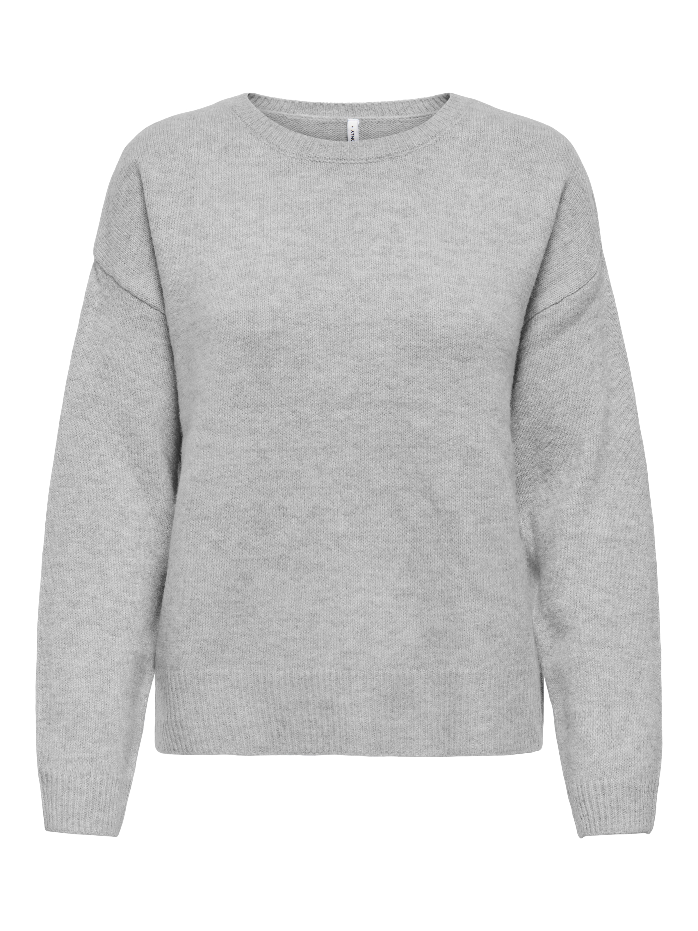 ONLY Pull en tricot »ONLOLIVIA LS O-NECK CC KNT« mélange de matériaux, coupe régulière