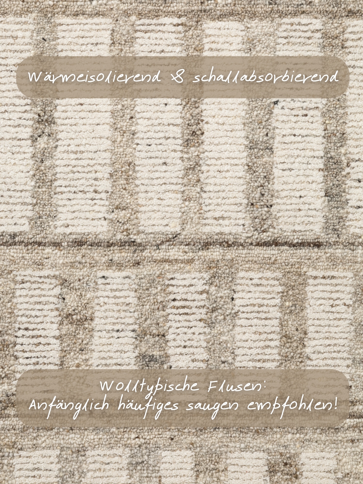 vikosa Wollteppich »Linara« rechteckig 15 mm Höhe Handgemacht, Grafisch, Streifen, Natur, Wolle, Wohnzimmer,Schlafzimmer