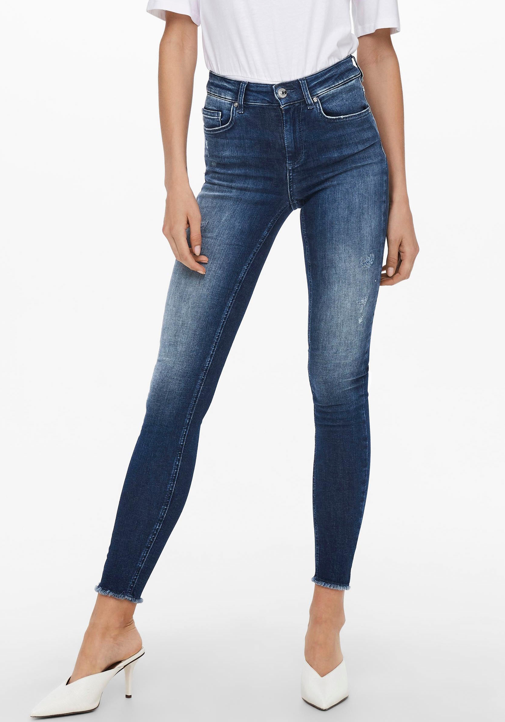Image of Only Skinny-fit-Jeans »ONLBLUSH LIFE MID SK ANK RAW« bei Ackermann Versand Schweiz