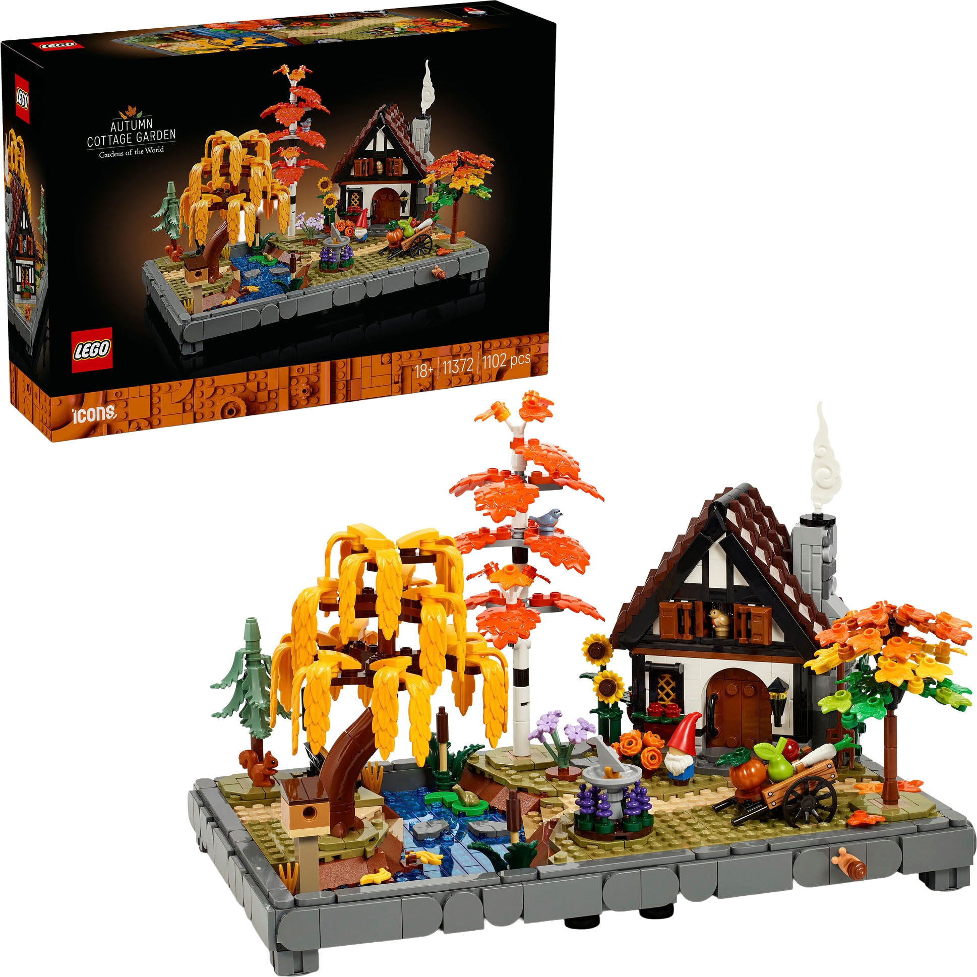 Image of LEGO Konstruktionsspielsteine "Herbstlicher Landhausgarten (11372), LEGO Icons" Made in Europe