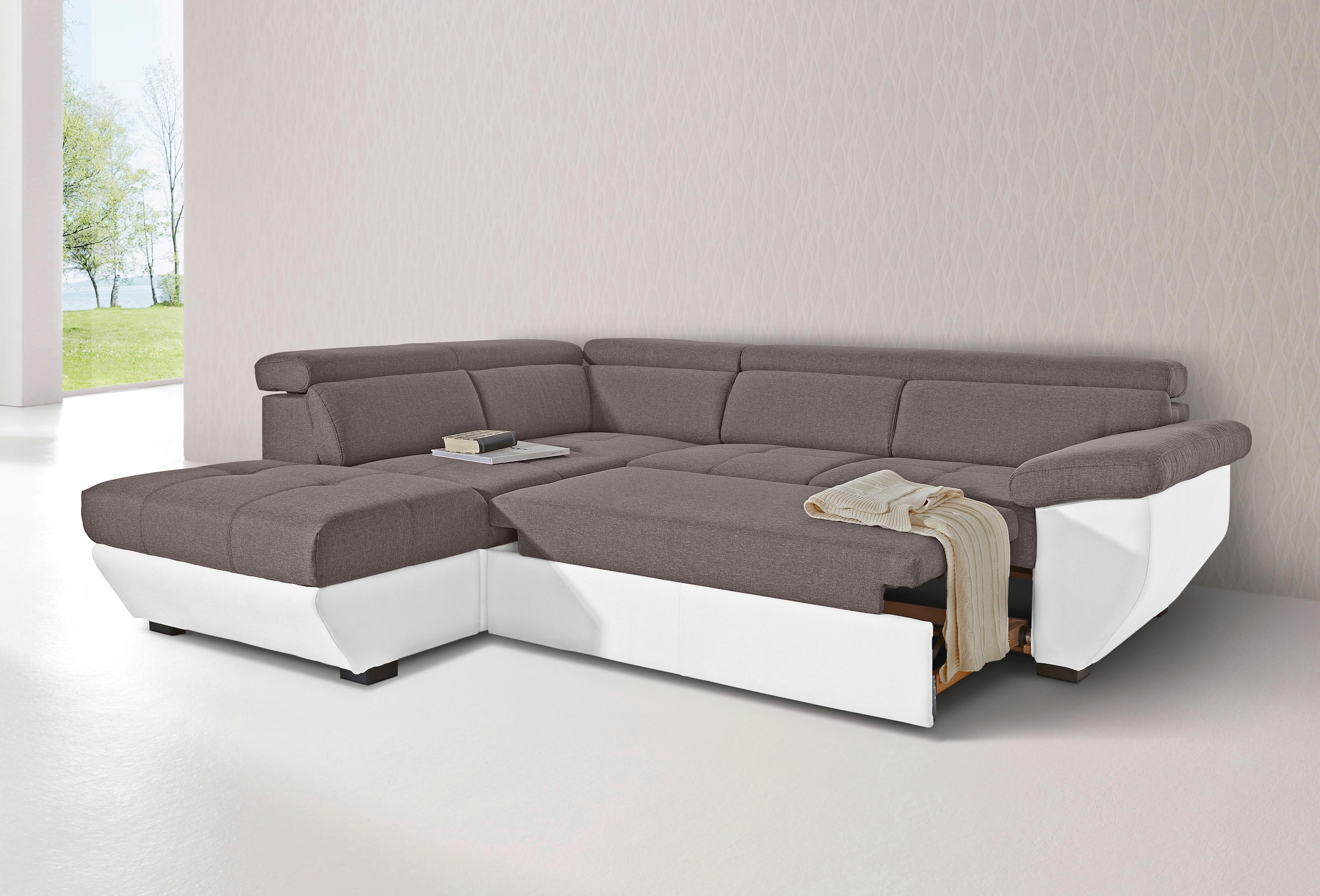 COTTA Ecksofa »Speedway L-Form«, mit Kopfteilverstellung, wahlweise mit Bettfunktion & Bettkasten