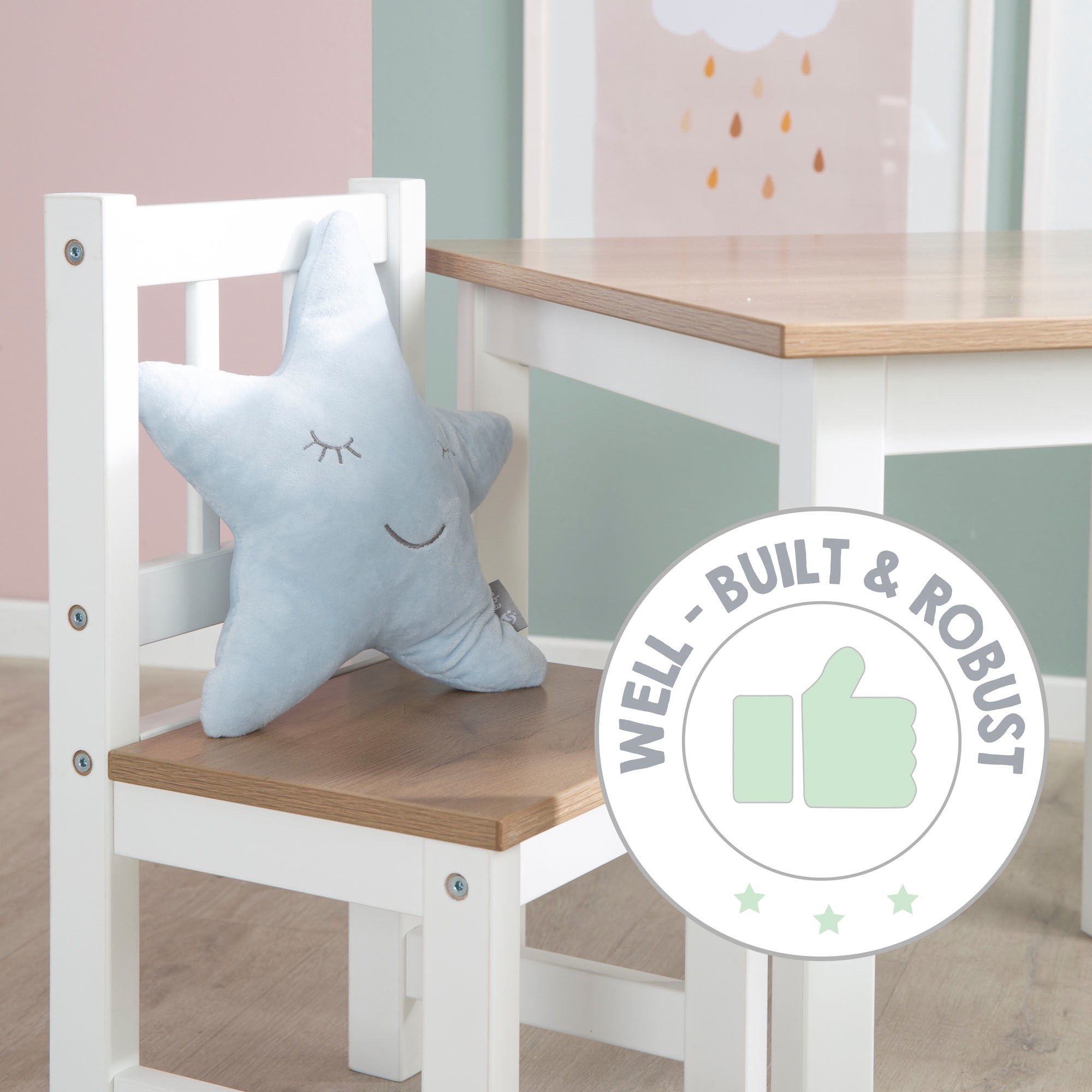 roba® Kindersitzgruppe »Woody, Holzdekor/weiss«, (3 tlg.)