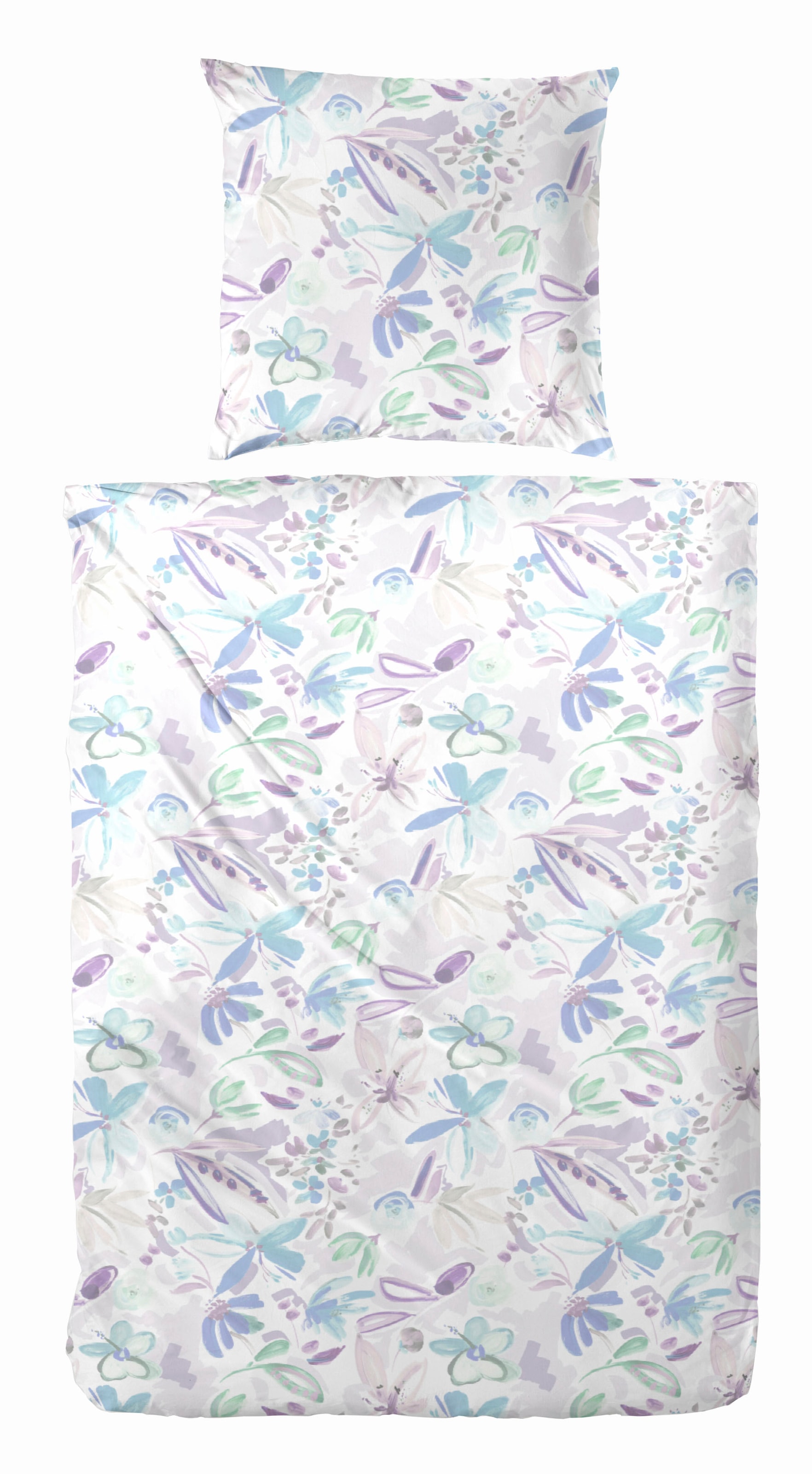 Image of Primera Bettwäsche "Renforce Bettwäsche Misty Meadow" 2 Stk. mit pastellfarbigen Blumen