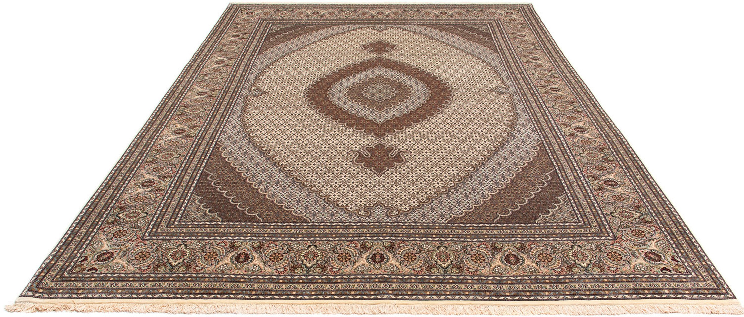 Image of morgenland Orientteppich »Perser - Täbriz - 350 x 252 cm - hellbraun«, rechteckig, 10 mm Höhe, Wohnzimmer, Handgeknüpft, Einzelstück mit Zertifikat bei Ackermann Versand Schweiz