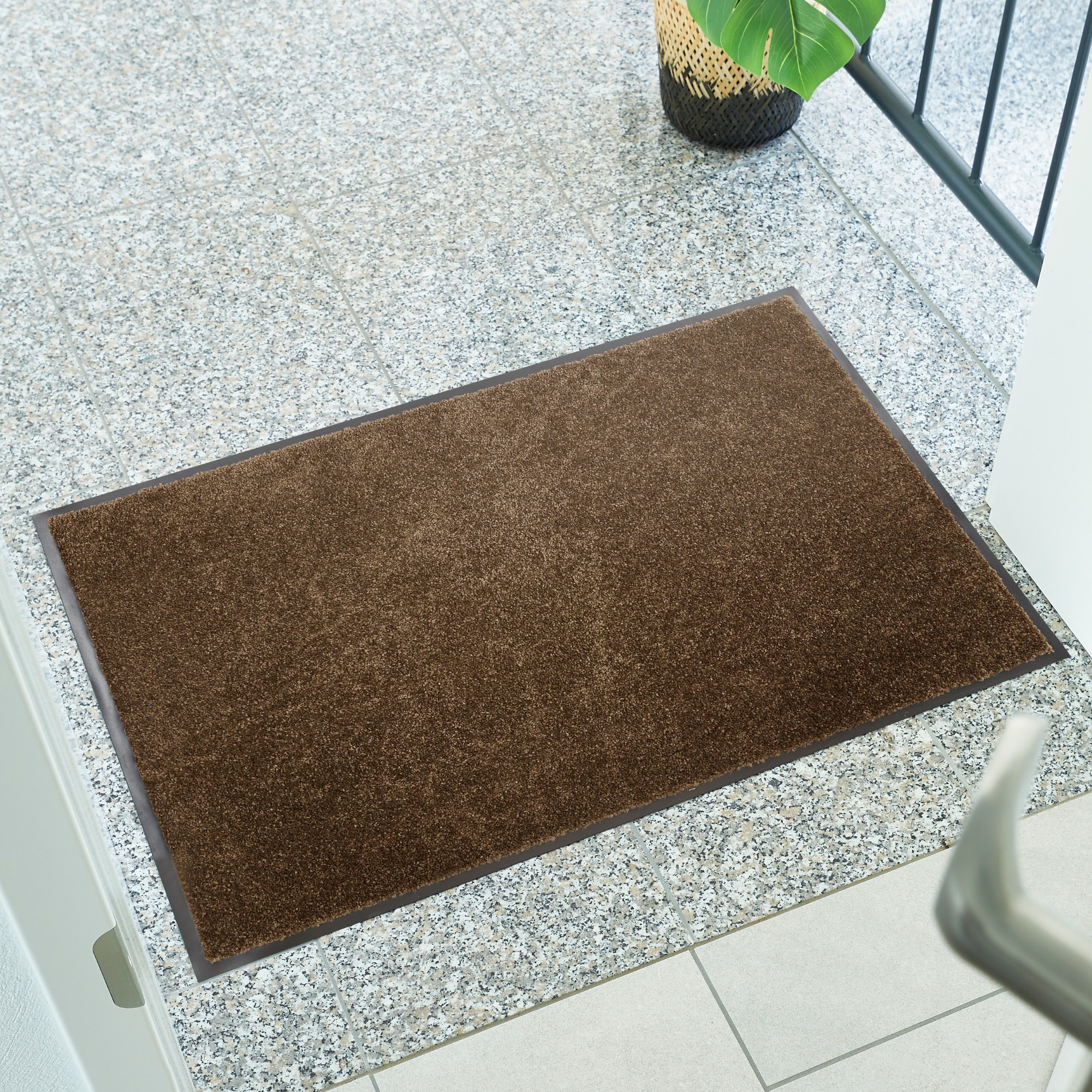 Andiamo Tapis de sol »Super Wash & Clean, Made in Belgium« Rectangulaire 7 mm Höhe Schmutzfangmatte, Uni Farben, rutschhemmend, waschbar