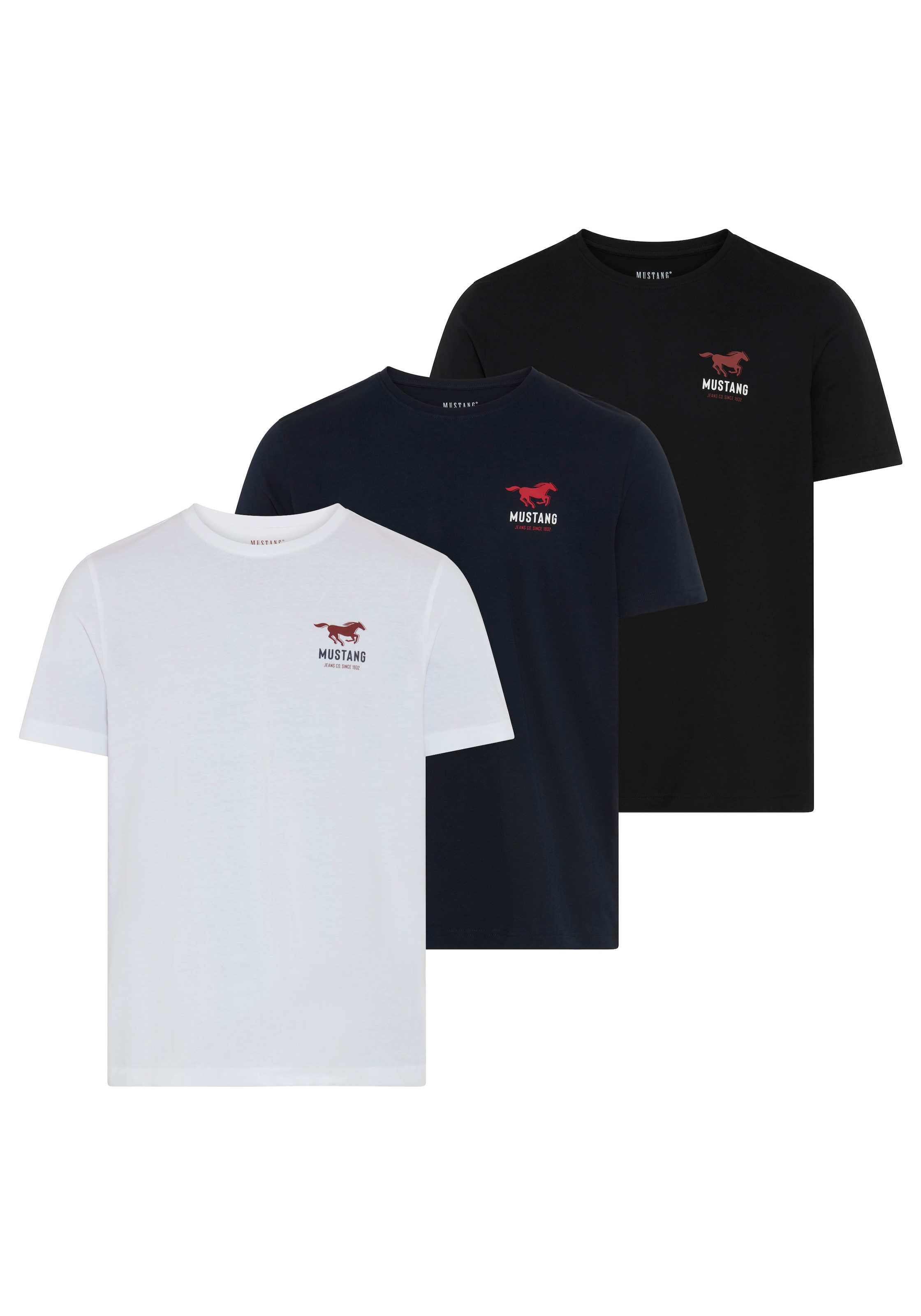 Image of MUSTANG T-Shirt "MUAlex 3-Pack" Packung, 3 auch ideal zum Unterziehen