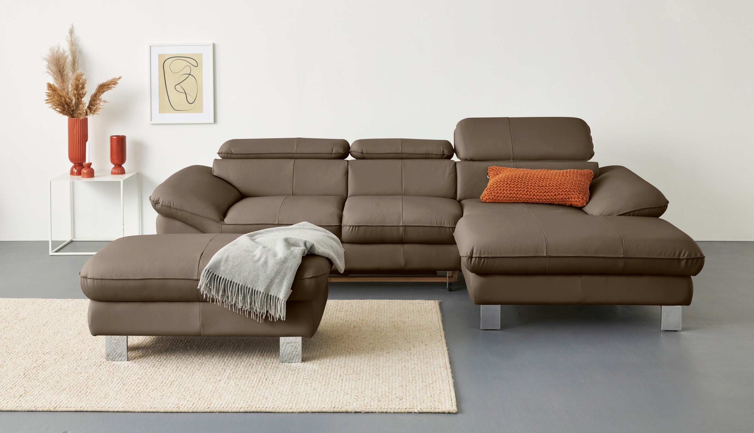 COTTA Ecksofa Driver, mit Kopfteilverstellung, wahlweise mit Bettfunktion