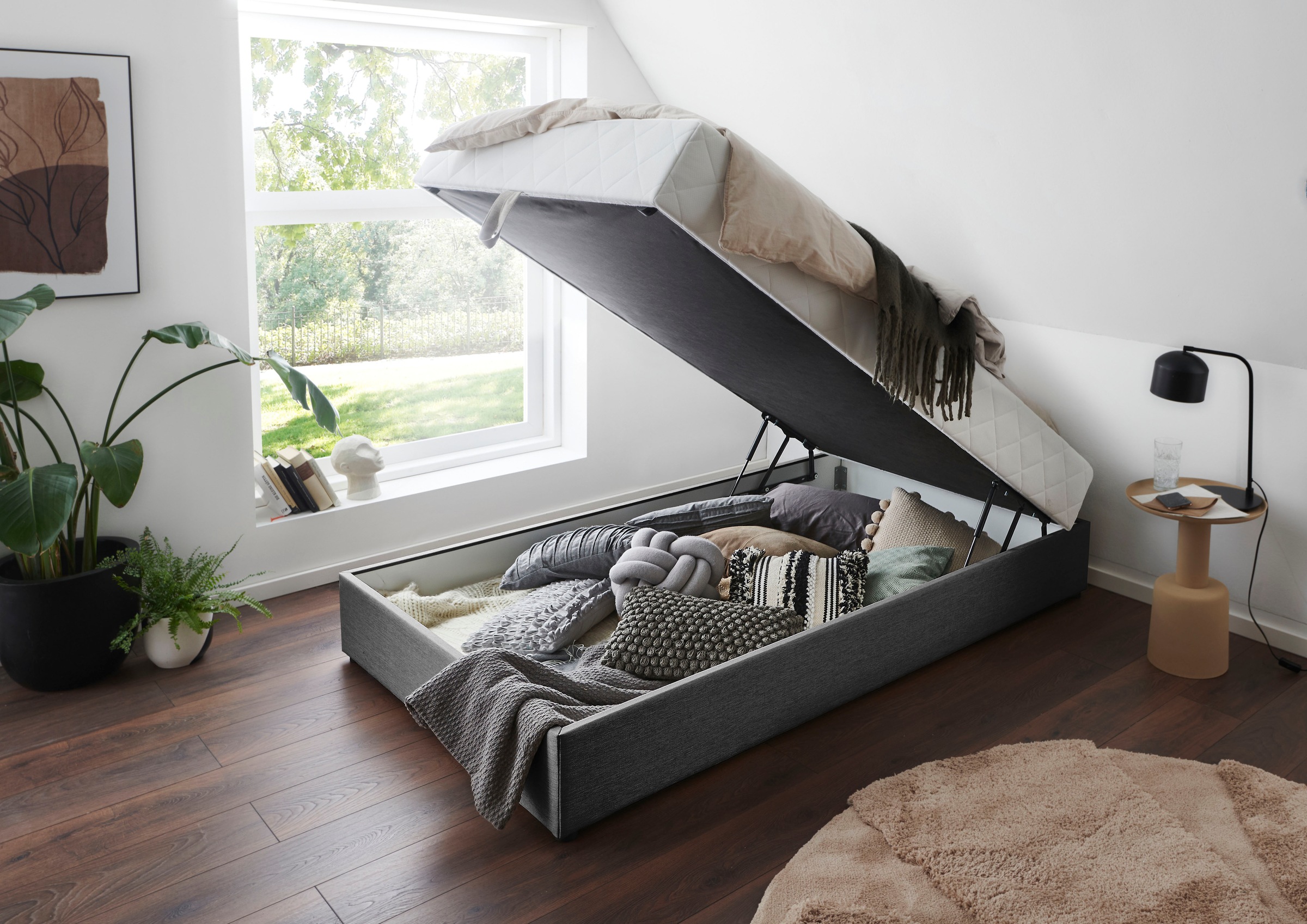 ATLANTIC home collection Boxbett »BELINA« mit Taschenfederkernmatratze und geräumigem Bettkasten