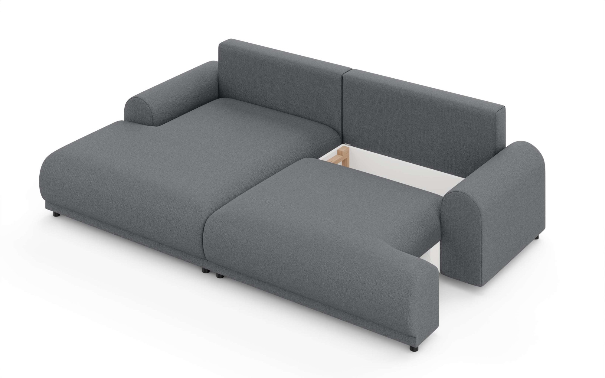 Home affaire Ecksofa »Marsby, mit Bettfunktion und Bettkasten, Masse: B/H/T 242/65/145 cm« L-Form mit Wellenunterfederung, Recamiere links oder rechts bestellbar