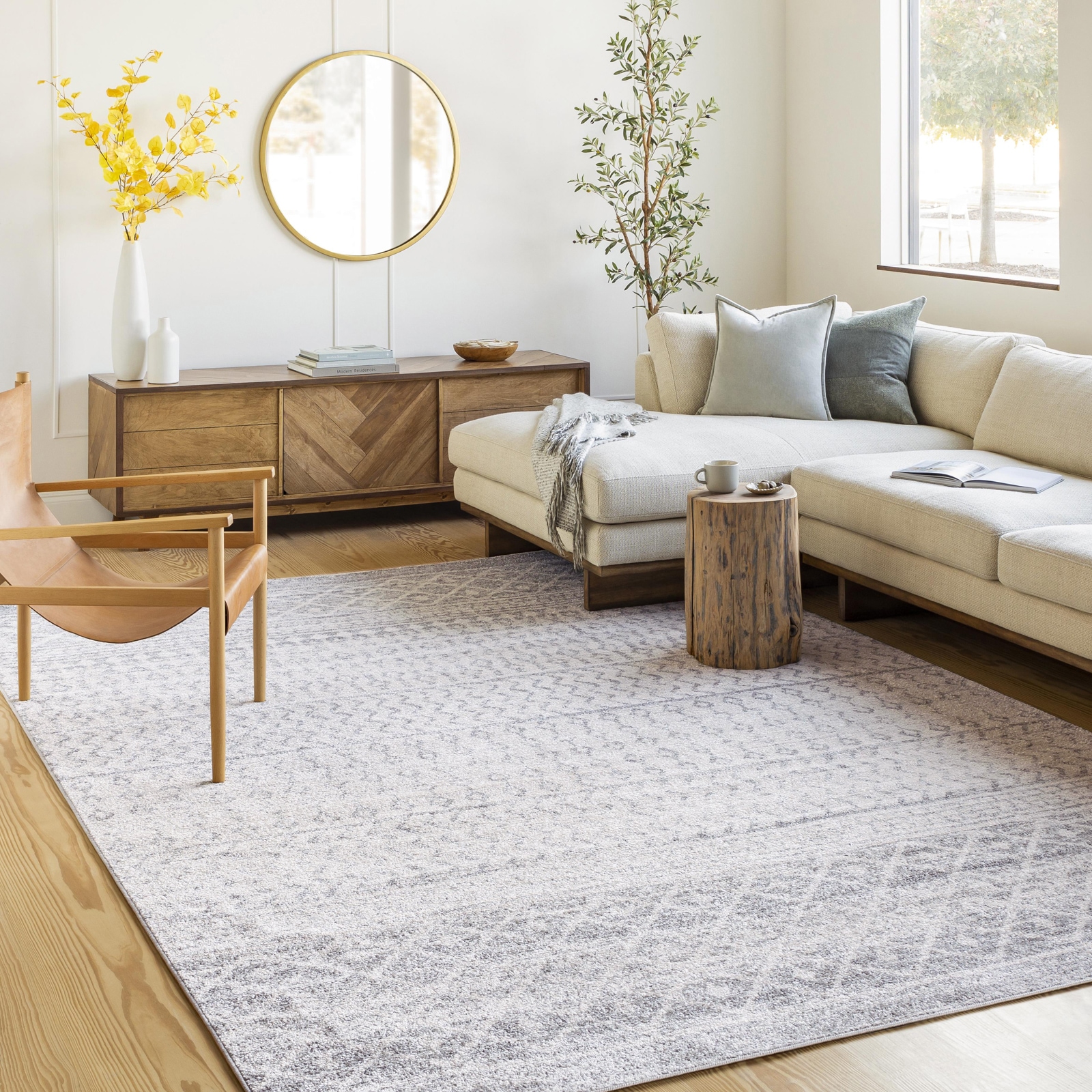 Livabliss Teppich »NICE«, rechteckig, 8 mm Höhe, Skandi Design, Boho Kurzflor Wohnzimmerteppich, Schlafzimmer, Grau