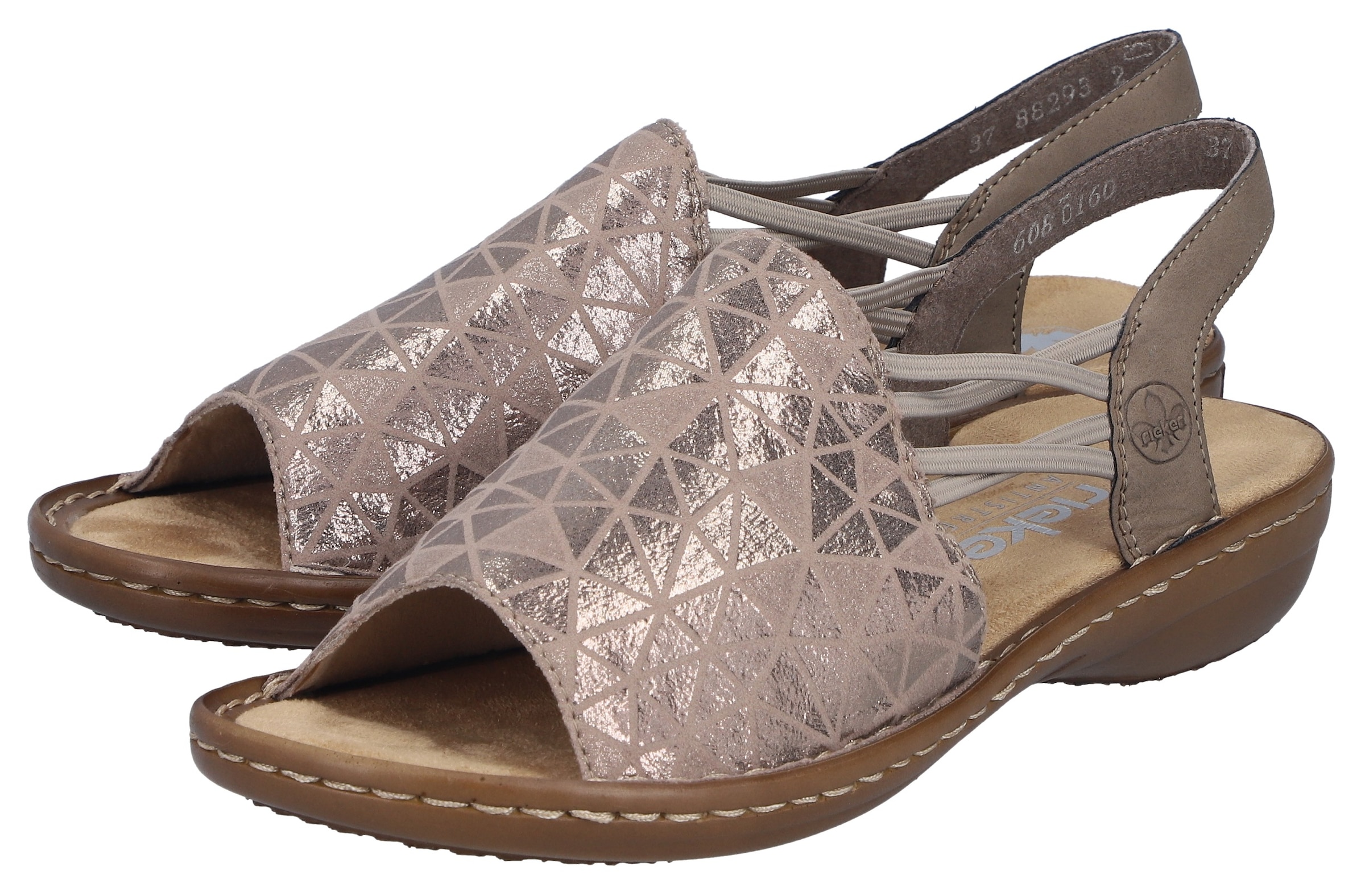 Rieker Sandale  chaussure d'été, sandale, talon compensé, avec bandes élastiques