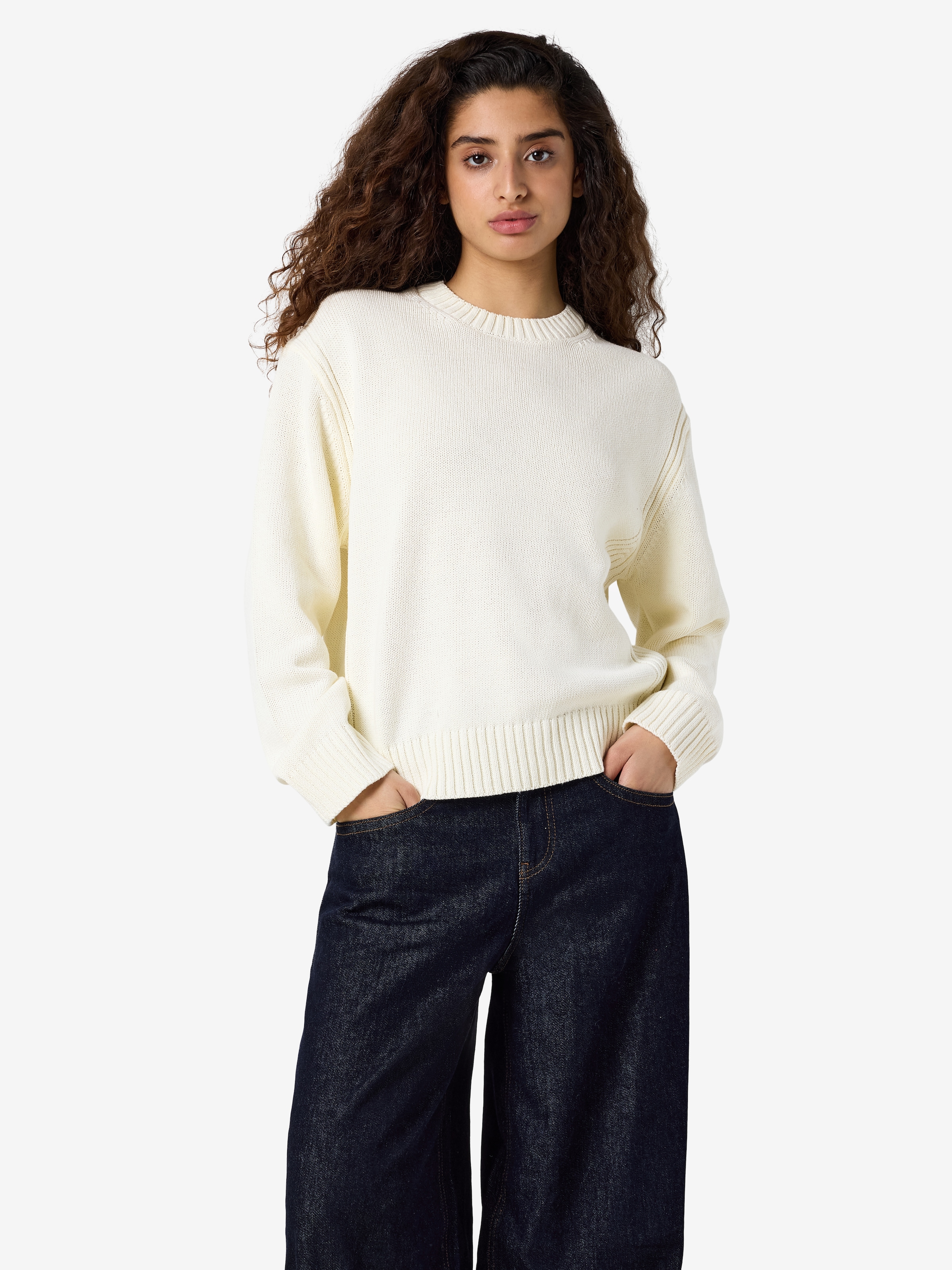 Noisy may Pull à col rond »NMDARA L/S O-NECK KNIT NOOS« mélange coton, coupe régulière