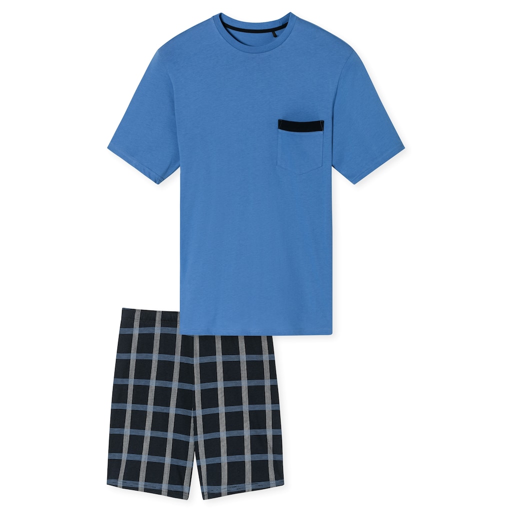 Schiesser Shorty »"Comfort Nightwear"«, (2 tlg.), aufgesetzte Brusttasche samt Zierstreifen