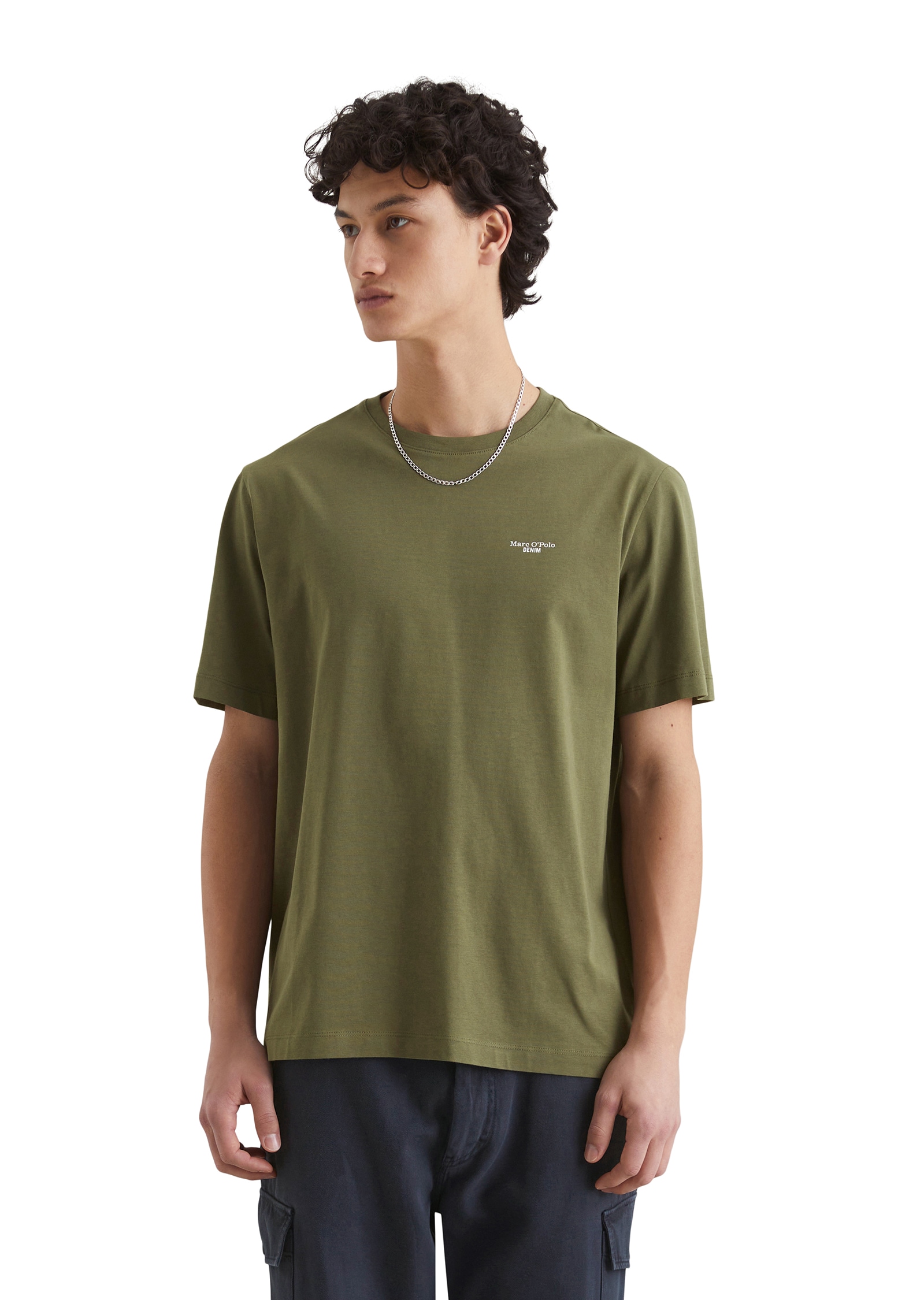 Image of Marc OPolo DENIM T-Shirt Ein dezenter Logo-Print auf der Brust