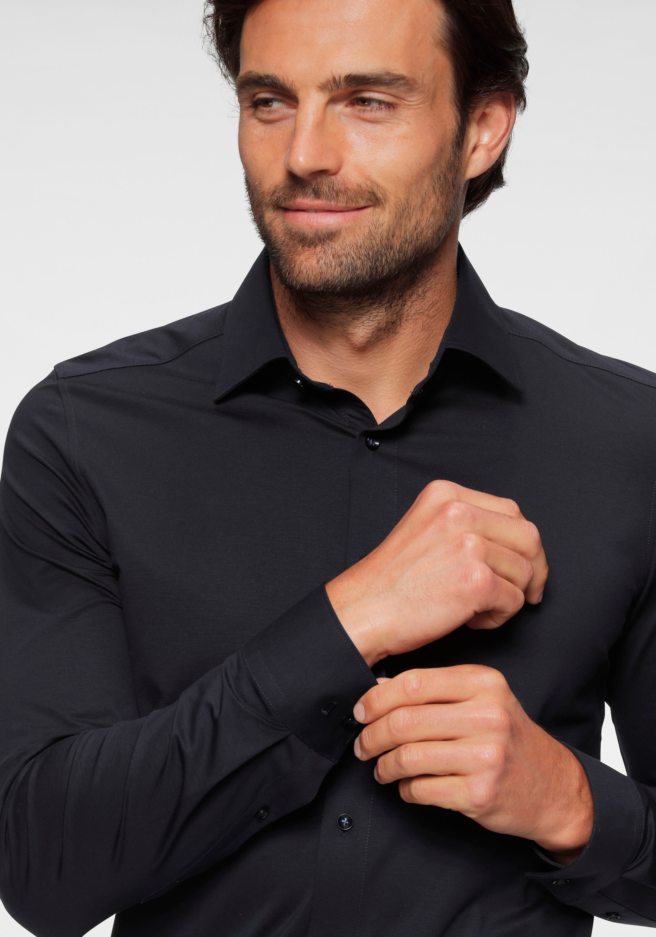 OLYMP Chemise à manches longues »Luxor 24/Seven modern fit Jerseyshirt« mit geruchshemmenden Materialeigenschaften
