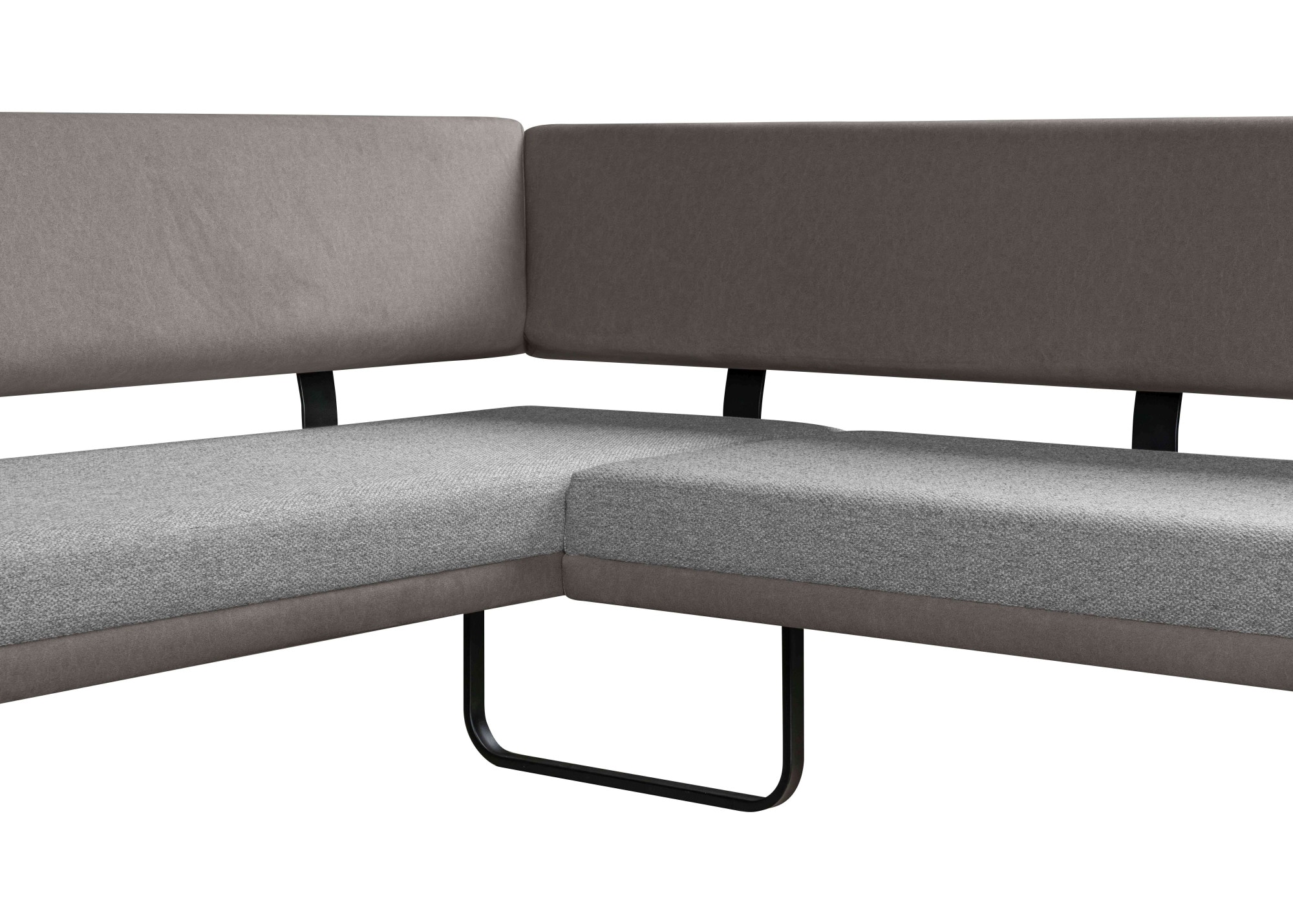 GOODproduct Banc d'angle »Gabi Esszimmerbank, Bank, Küchenbank, Polsterbank« Gestell aus matt-schwarzem Flachmetall, stabil, 2-Stoff-Design