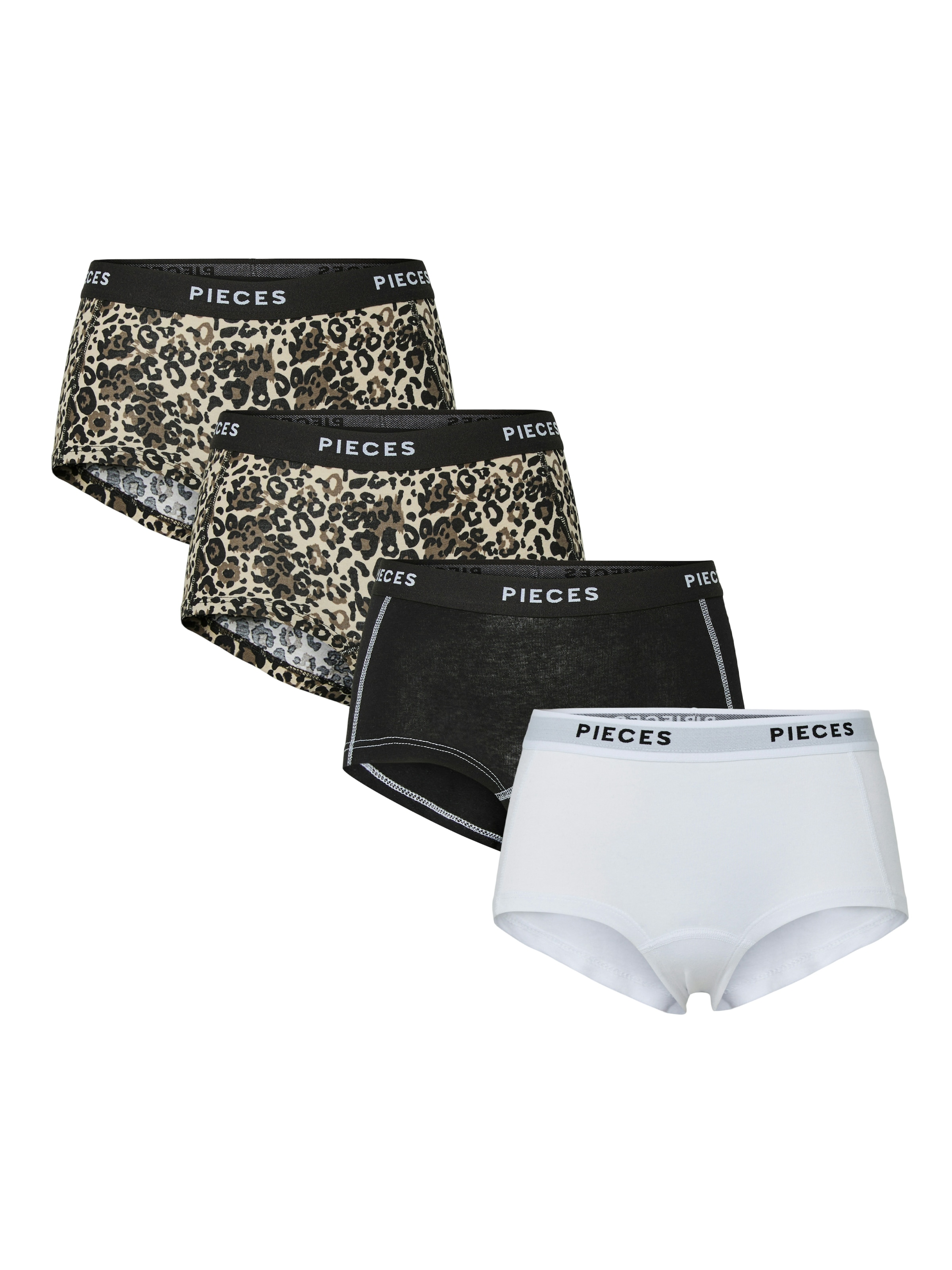 Image of pieces Hipster "PCLOGO LADY 4 PACK AOP/SOLID NOOS BC" Packung, 4 Stk. Baumwollmischung