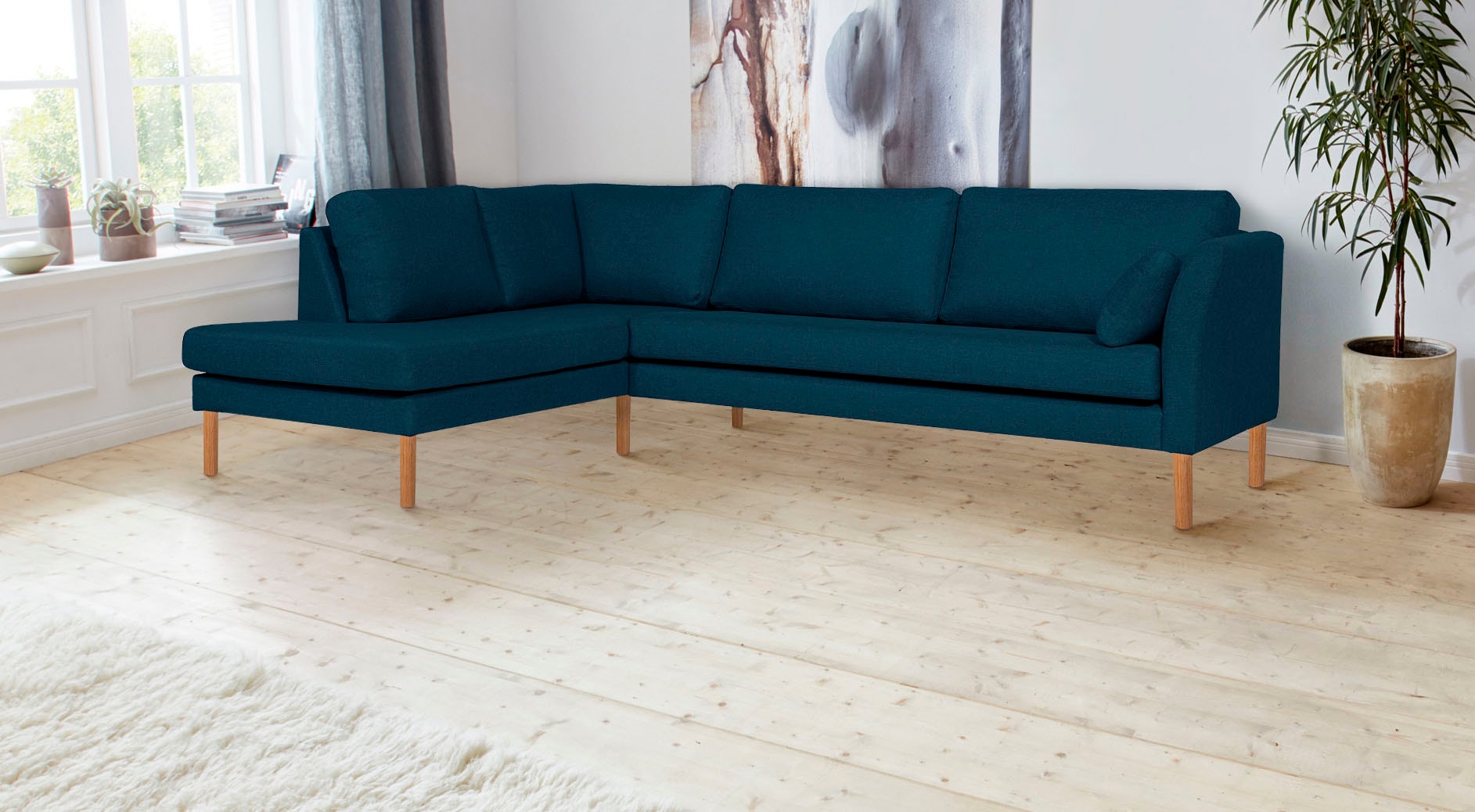 andas Ecksofa »Grenzda, L-Form,« mit Holzfüssen