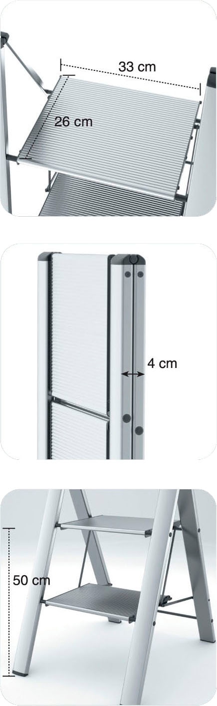 Bischof Colombo Trittleiter »Leonardo Black 1«, 2-stufig, Tragkraft 150 kg, Aluminium