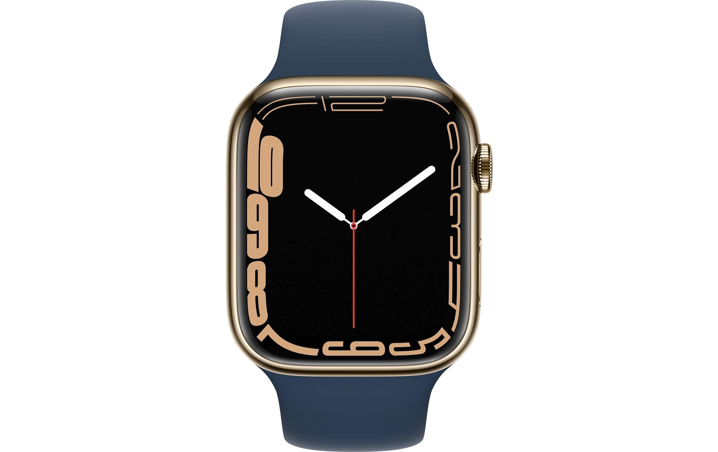 Apple Smartwatch »Series 7, GPS + Cellular, 45 mm Edelstahl-Gehäuse mit Sportarmband«, Watch OS, MN9M3FD/A