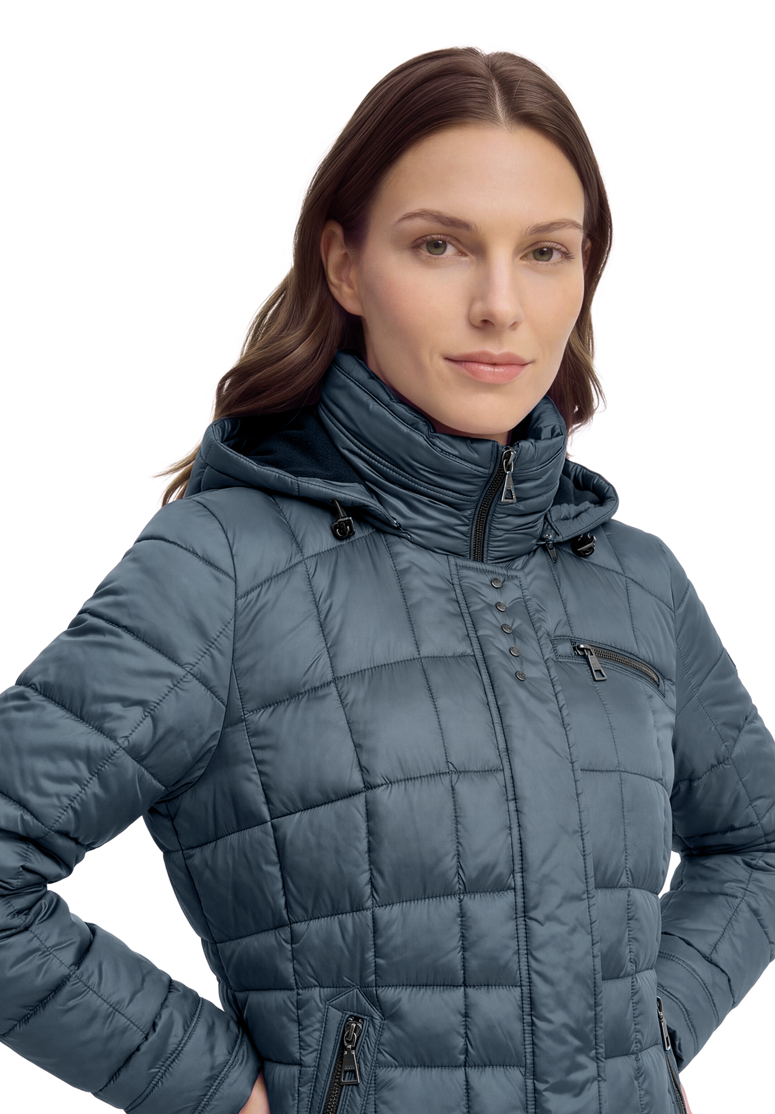Gil Bret Steppmantel Winterjacke mit abnehmbarer Kapuze und Reissverschluss
