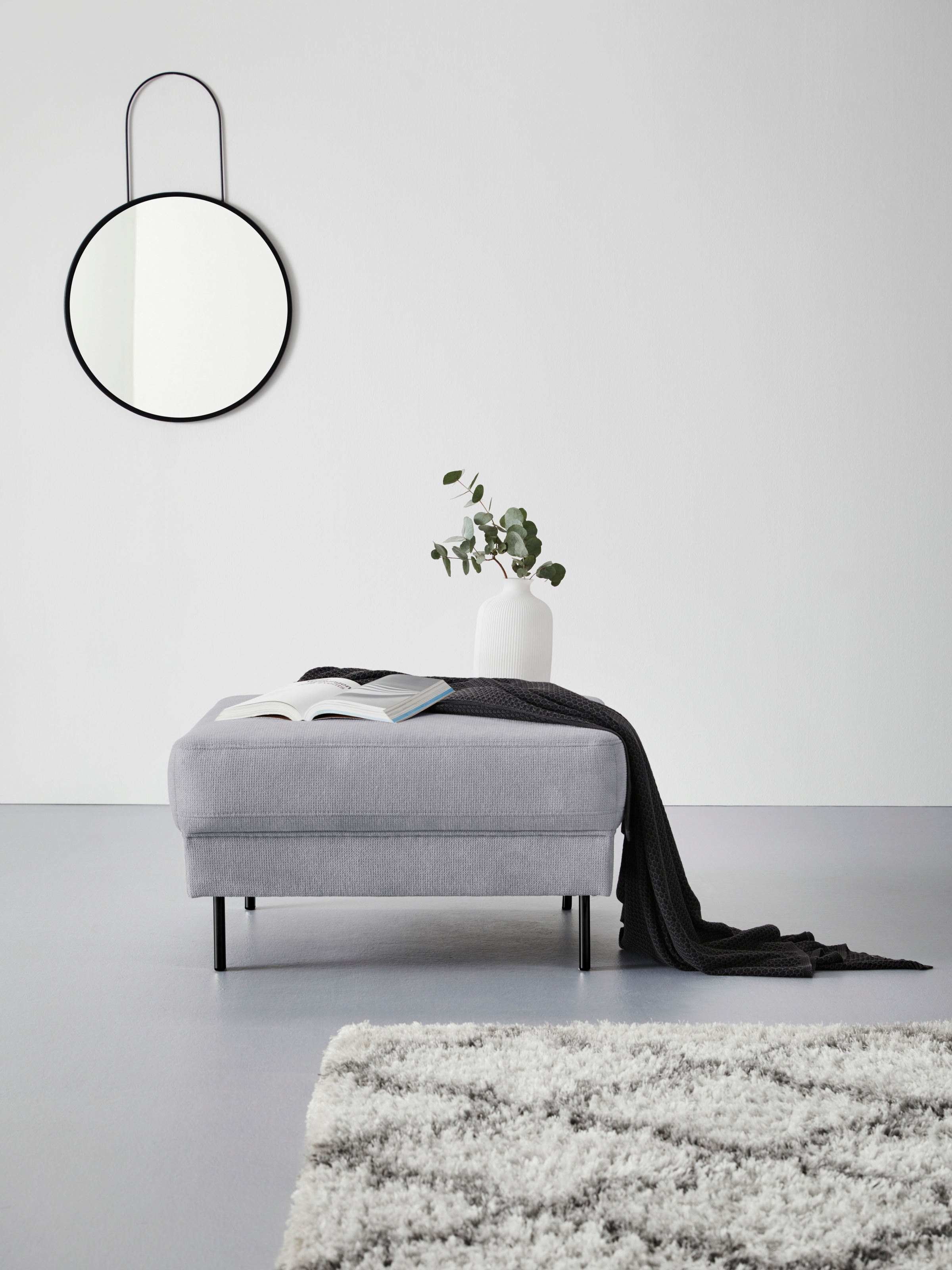 Image of sit&more Hocker »Alamo«, mit Federkern und matten, schwarzen Metallfüssen bei Ackermann Versand Schweiz