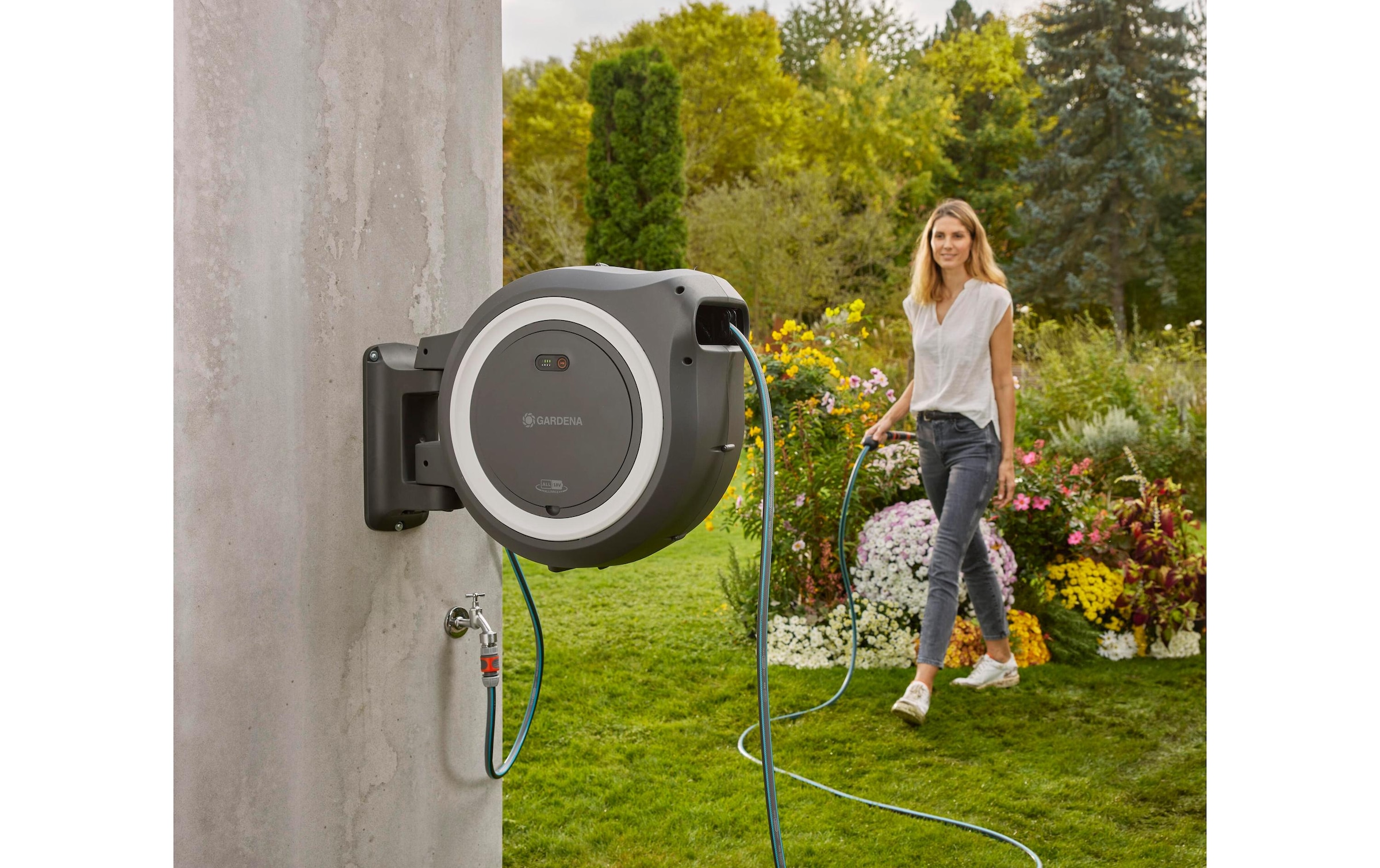 GARDENA Schlauchbox »Akku PowerRoll XL 18 V P4A Solo 35 m«