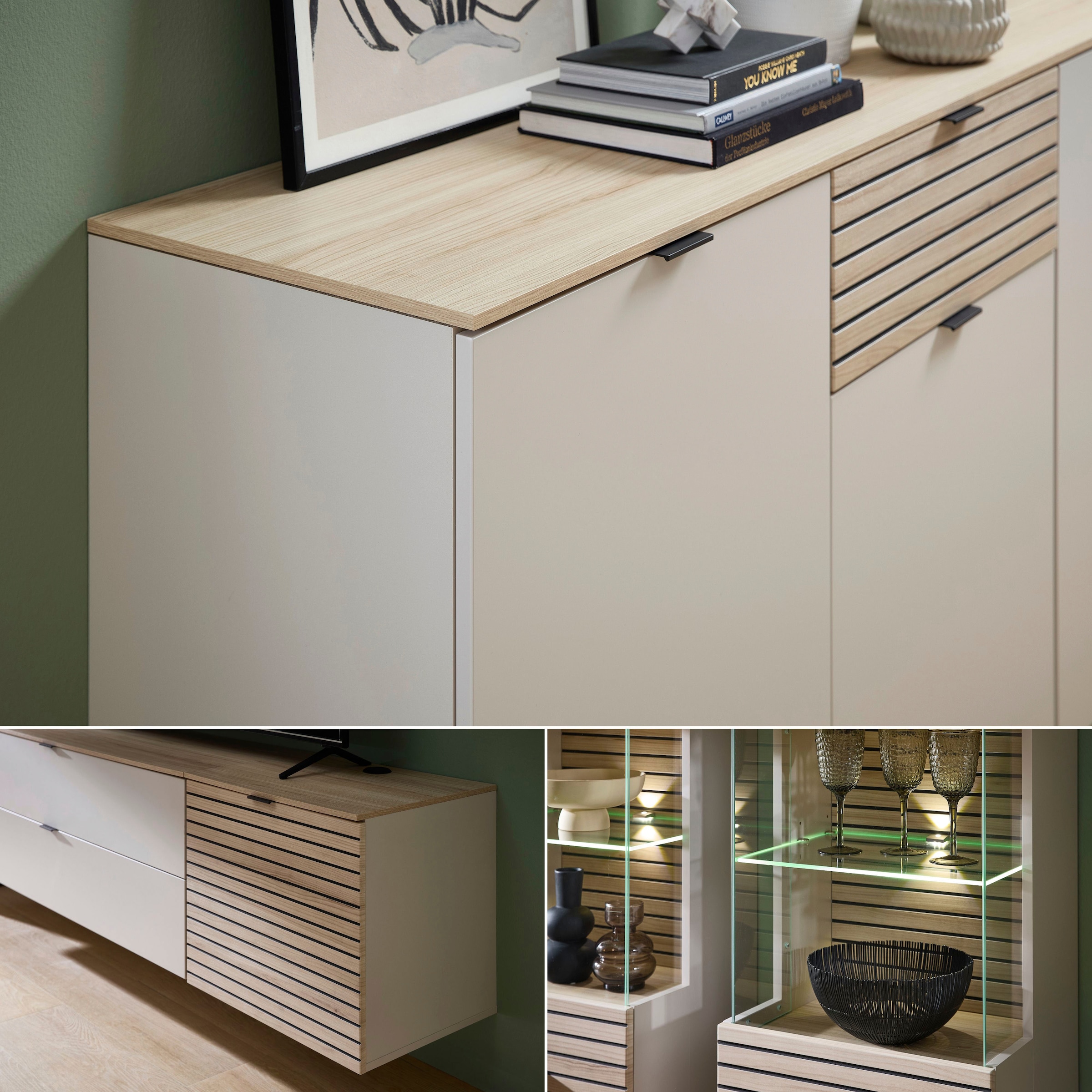 Innostyle Tableau mural »INA Wandboard, 160 x 22 x 22 cm (B/H/T)« 1 cuis tlg. avec socle, façade fraisée