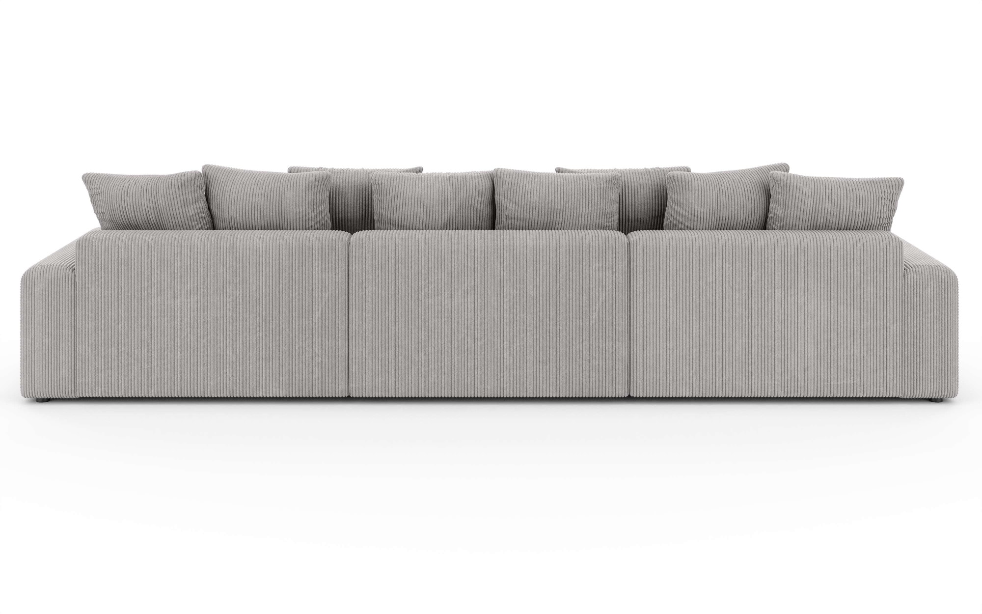 Home affaire Wohnlandschaft »LAKESIDE mit Bettfunktion und Bettkasten, Masse B/T/H: 332,5/142/84 cm«, U‑Form mit vielen Kissen und Wellenunterfederung
