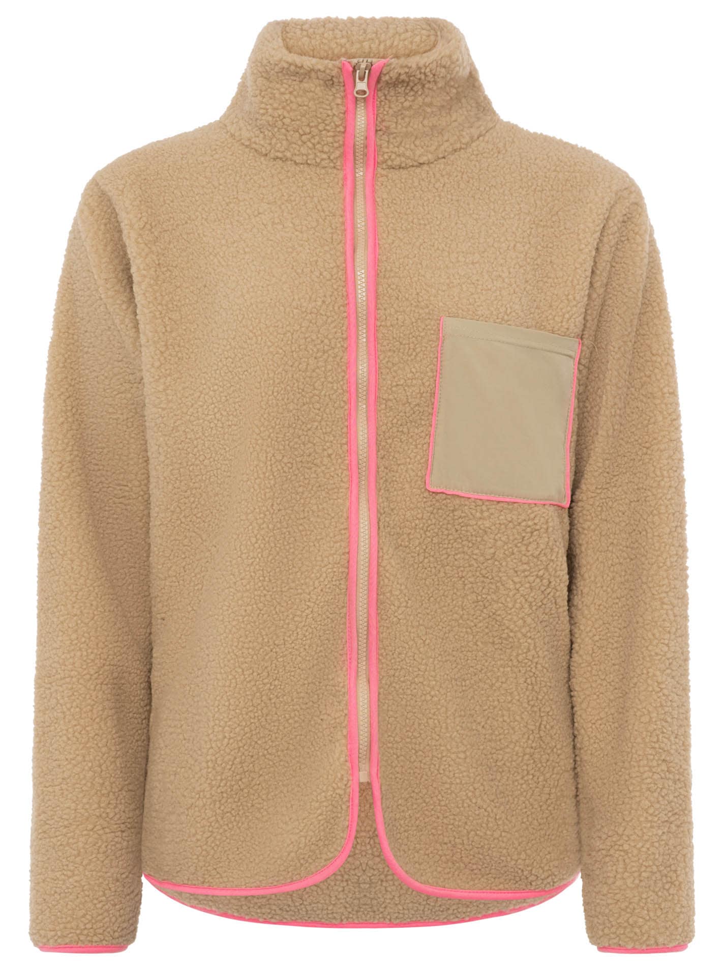 Zwillingsherz Kapuzensweatjacke »"Classic"« kuscheliges Teddy-Fleece , Kontrastdetails, Brutstasche, Stehkragen