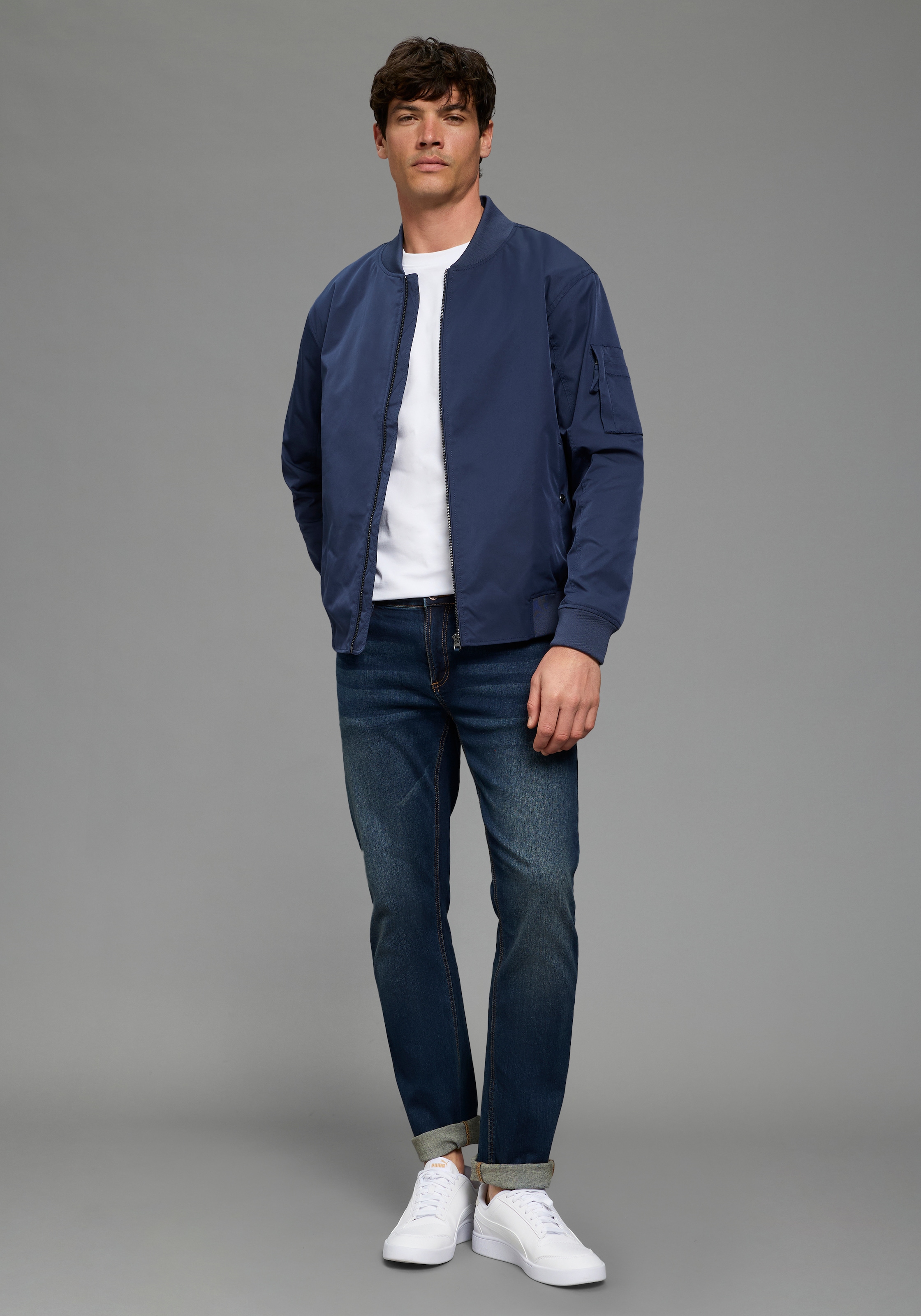 Bruno Banani Veste bomber blouson col montant, veste légère de mi-saison