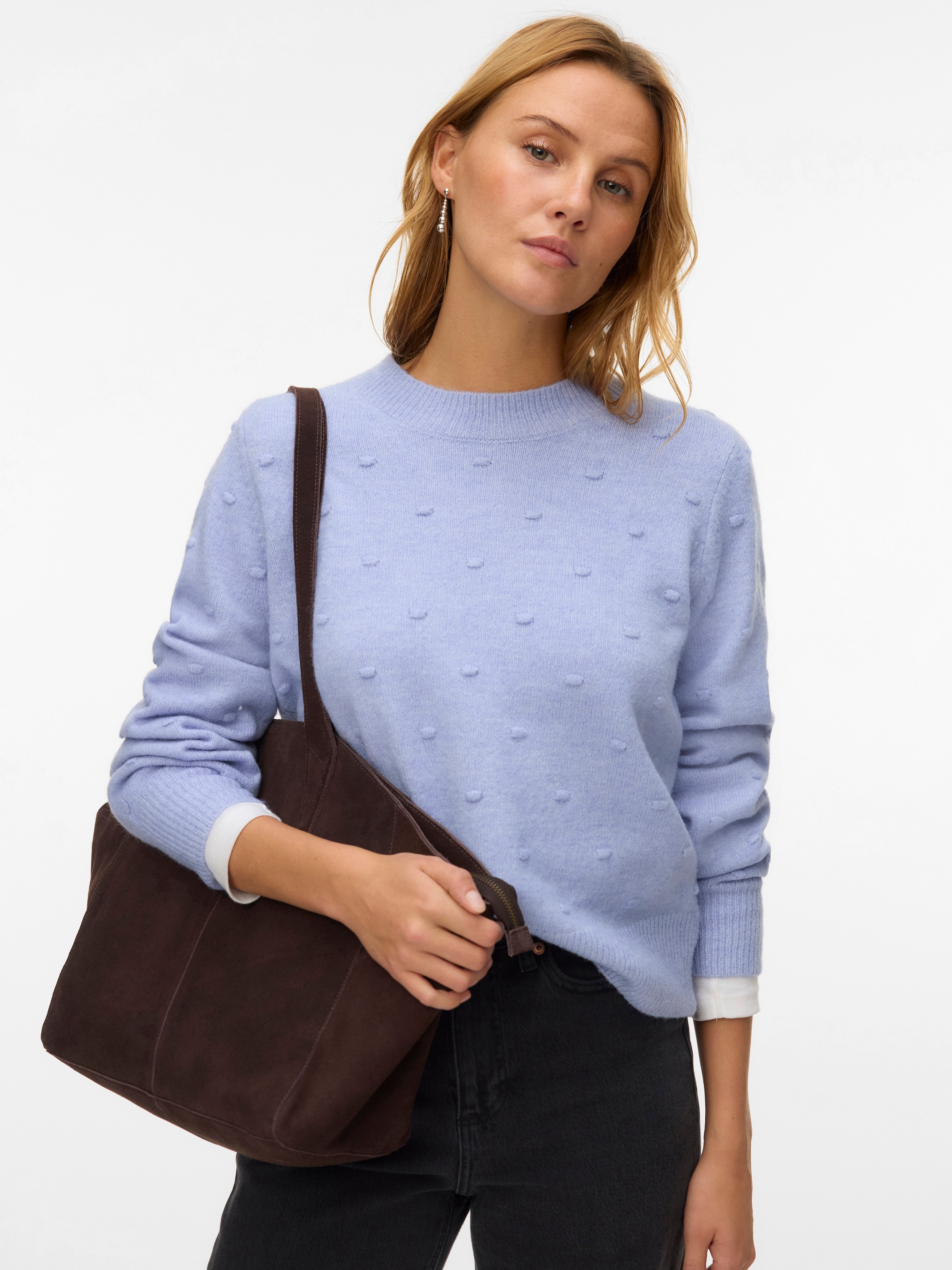 Image of Vero Moda Rundhalspullover "VMFRANCESCA LS O-NECK PULLOVER BOO"