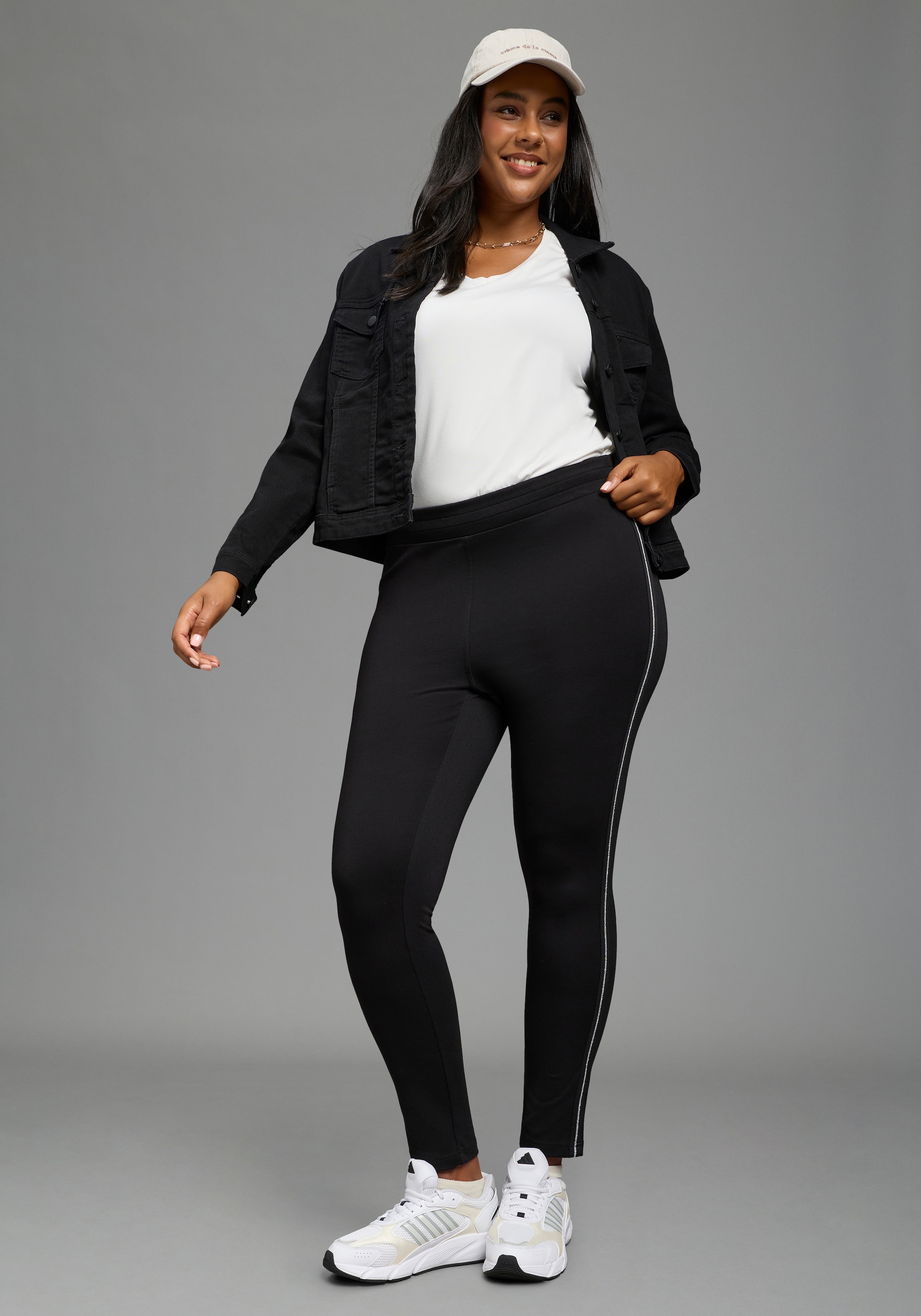 Laura Scott CURVE Pantalon en jersey »Grosse Grössen«  avec couture de selle au dos pour un bon ajustement
