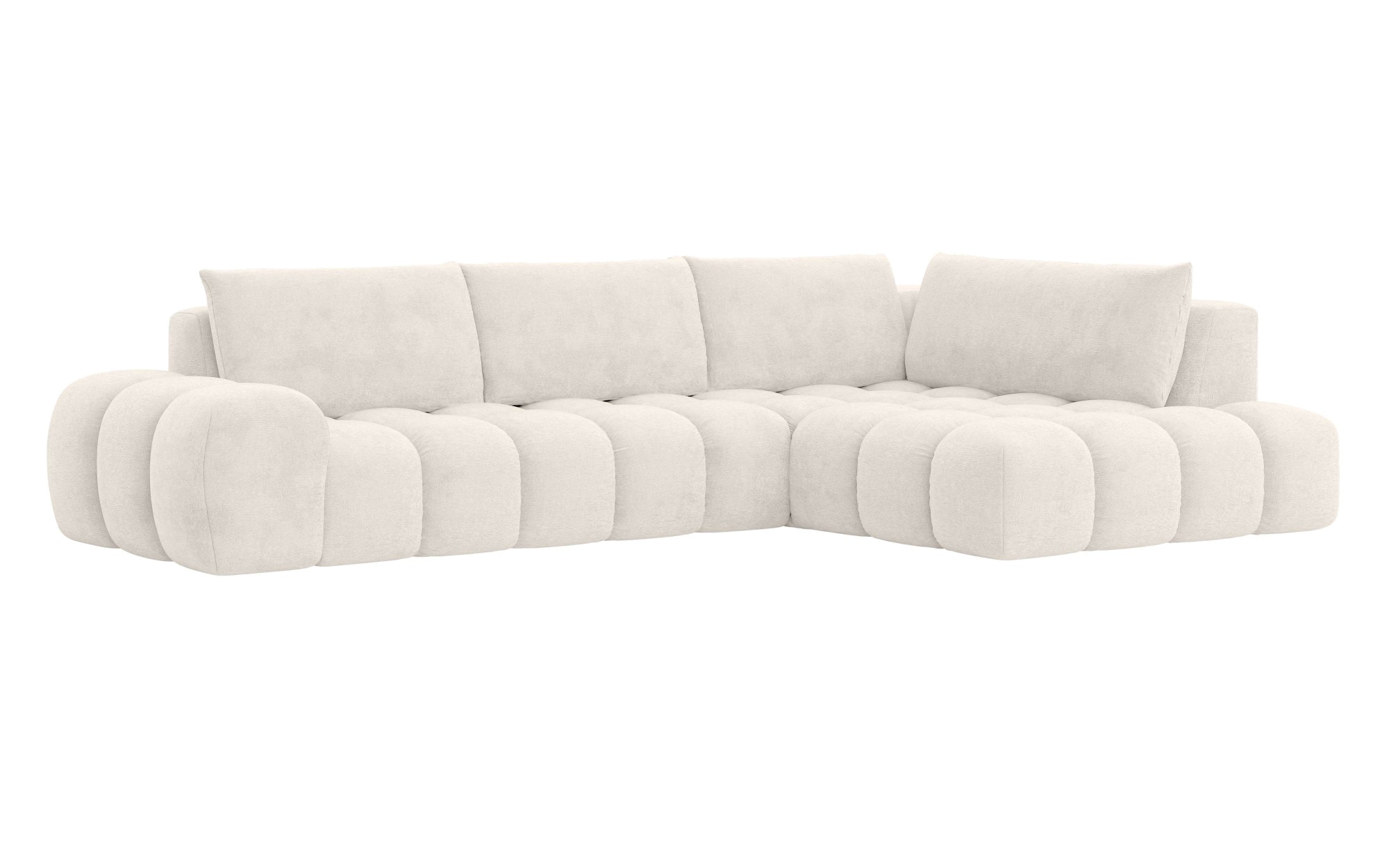 INOSIGN Ecksofa »AZITA klein, L-Form, elegant und bequem Designsofa«, lose Rückenkissen, traumhafte Steppung, Masse B/T/H: 296/176,5/89 cm