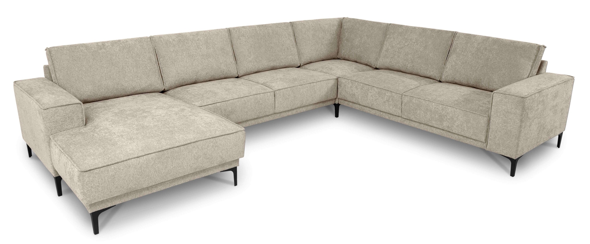 Home affaire Wohnlandschaft »OLAND Bouclé U-Form, XXL, B: 342 cm, Skandi-Design« Skandi-Design in Struktur, Flachgewebe, Luxus-Microfaser, Boucle