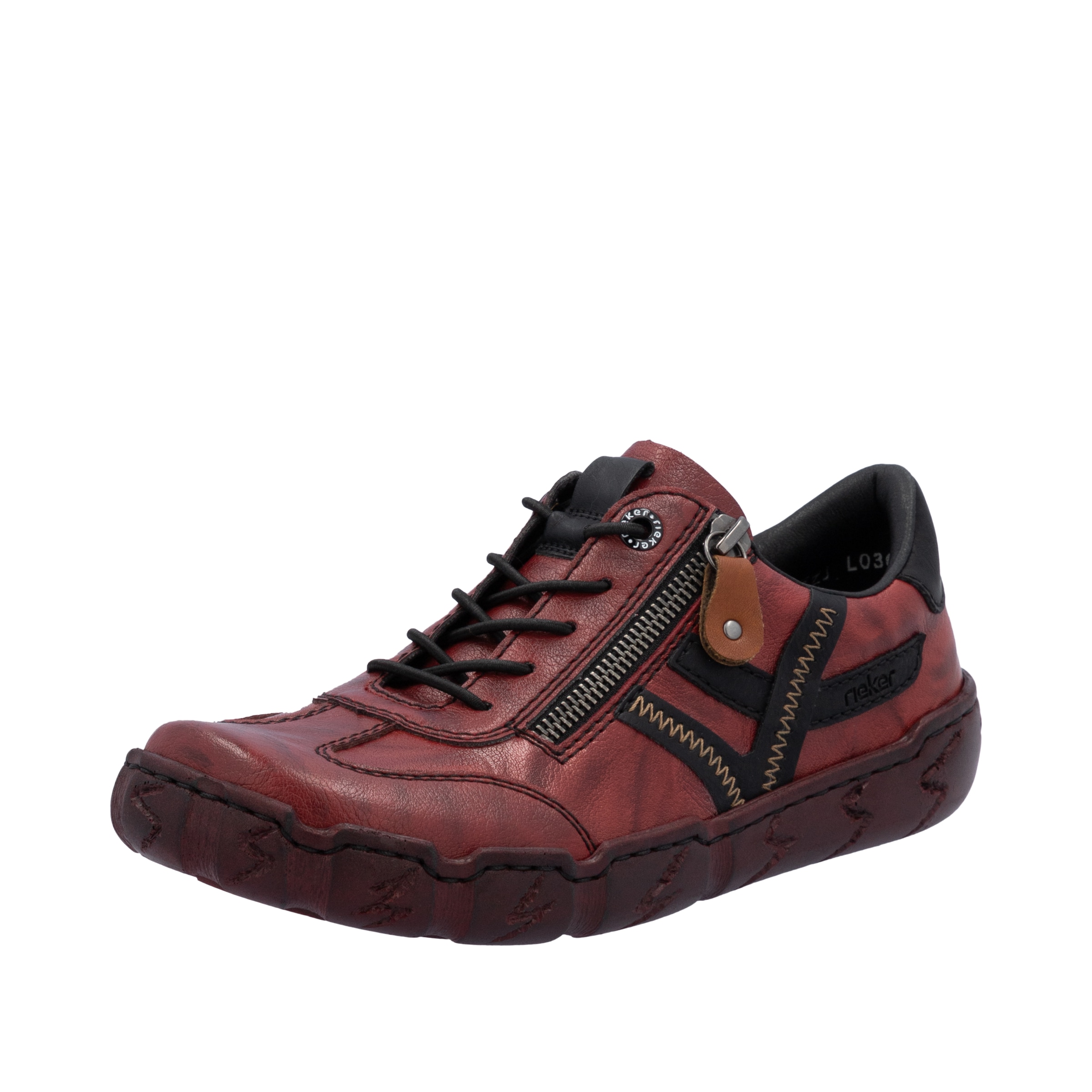 Image of Rieker Sneaker Schnürschuh, Halbschuh, Freizeitschuh mit Ziernähte