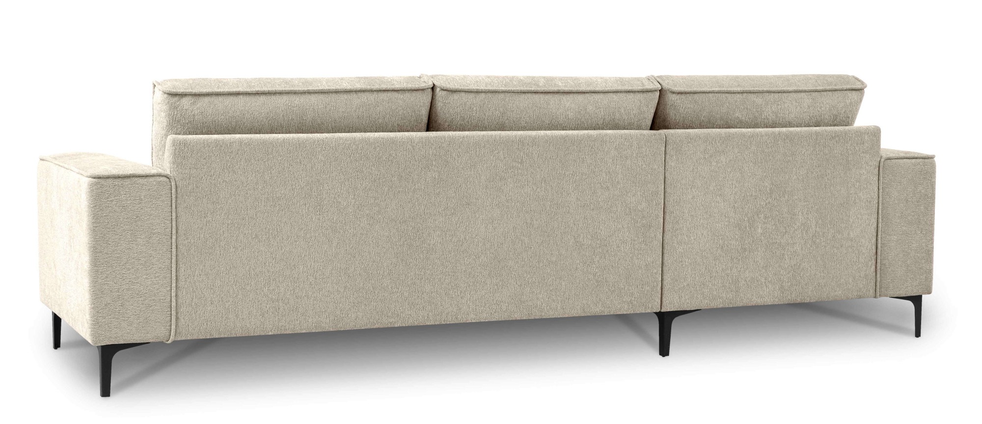 Places of Style Ecksofa »Polsterecke Oland, Struktur, Flachgewebe, Luxus-Microfaser, Boucle«, L-Form, 280 cm, Wellenunterfederung, Skandi-Design, Metallfüsse
