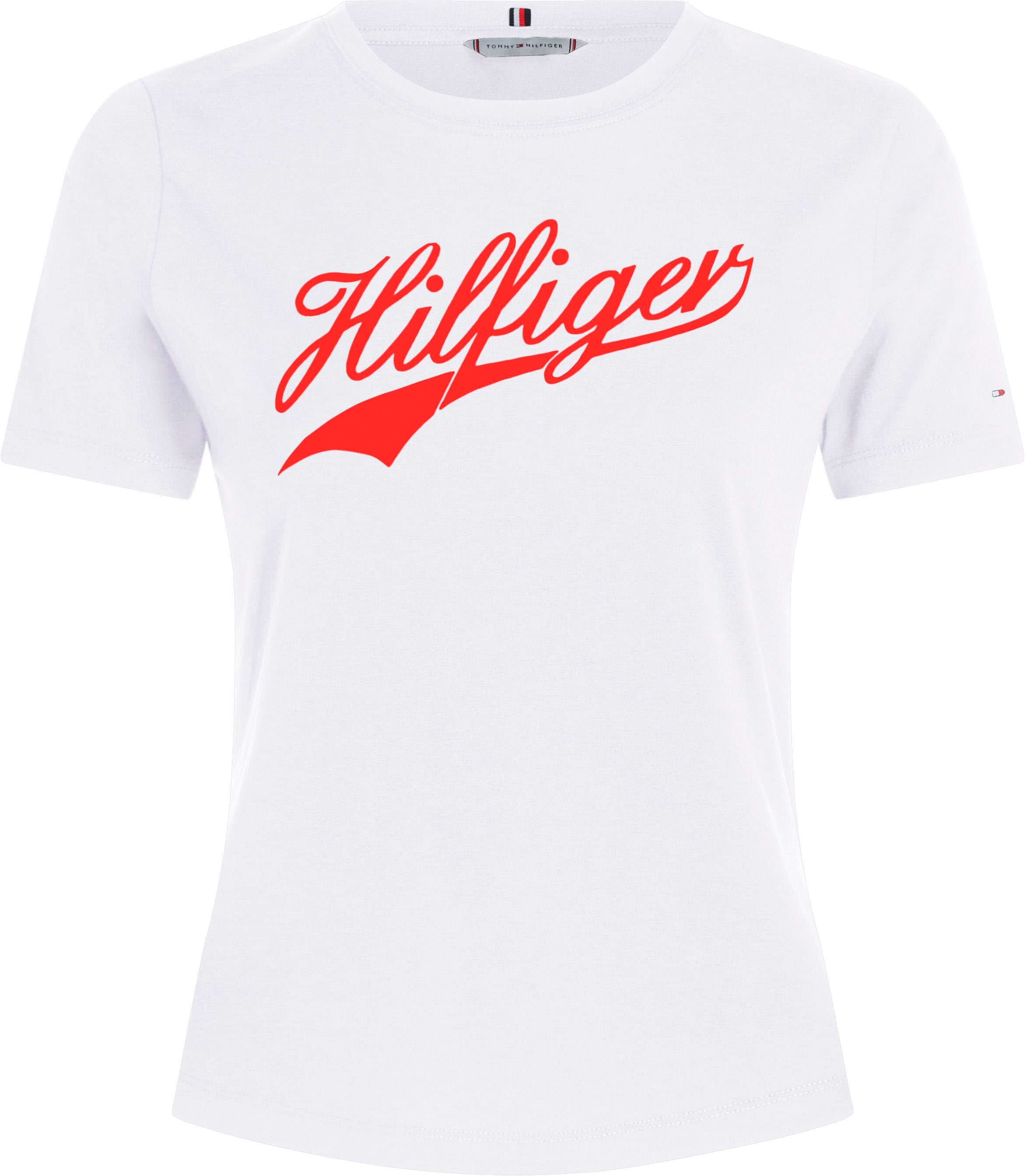 ♕ Tommy Hilfiger Rundhalsshirt »SLIM H85 C-NK SS TEE SS«, mit grossem  Hilfger Logo-Schriftzug versandkostenfrei bestellen