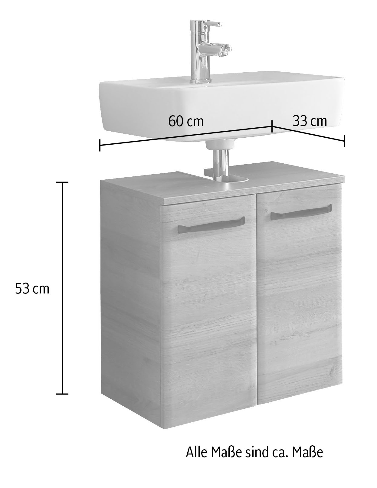 Saphir Armoire sous lavabo »Quickset 318, mit zwei Türen, 60cm breit« 1 cuis tlg.
